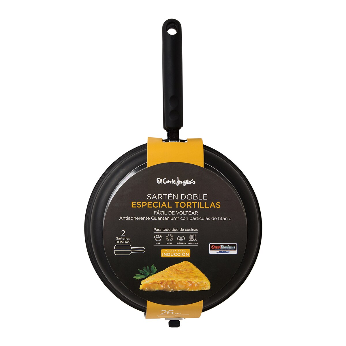 Sartén para tortillas doble El Corte Inglés Negro-2