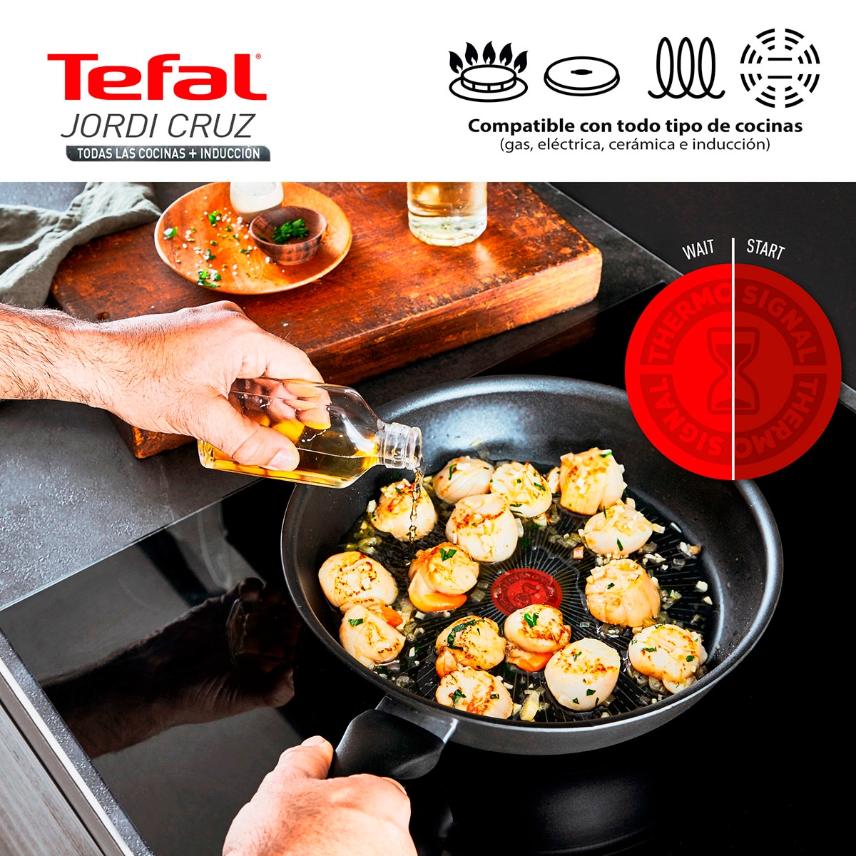 Sartén con mango de acero Jordi Cruz Tefal Negro-6