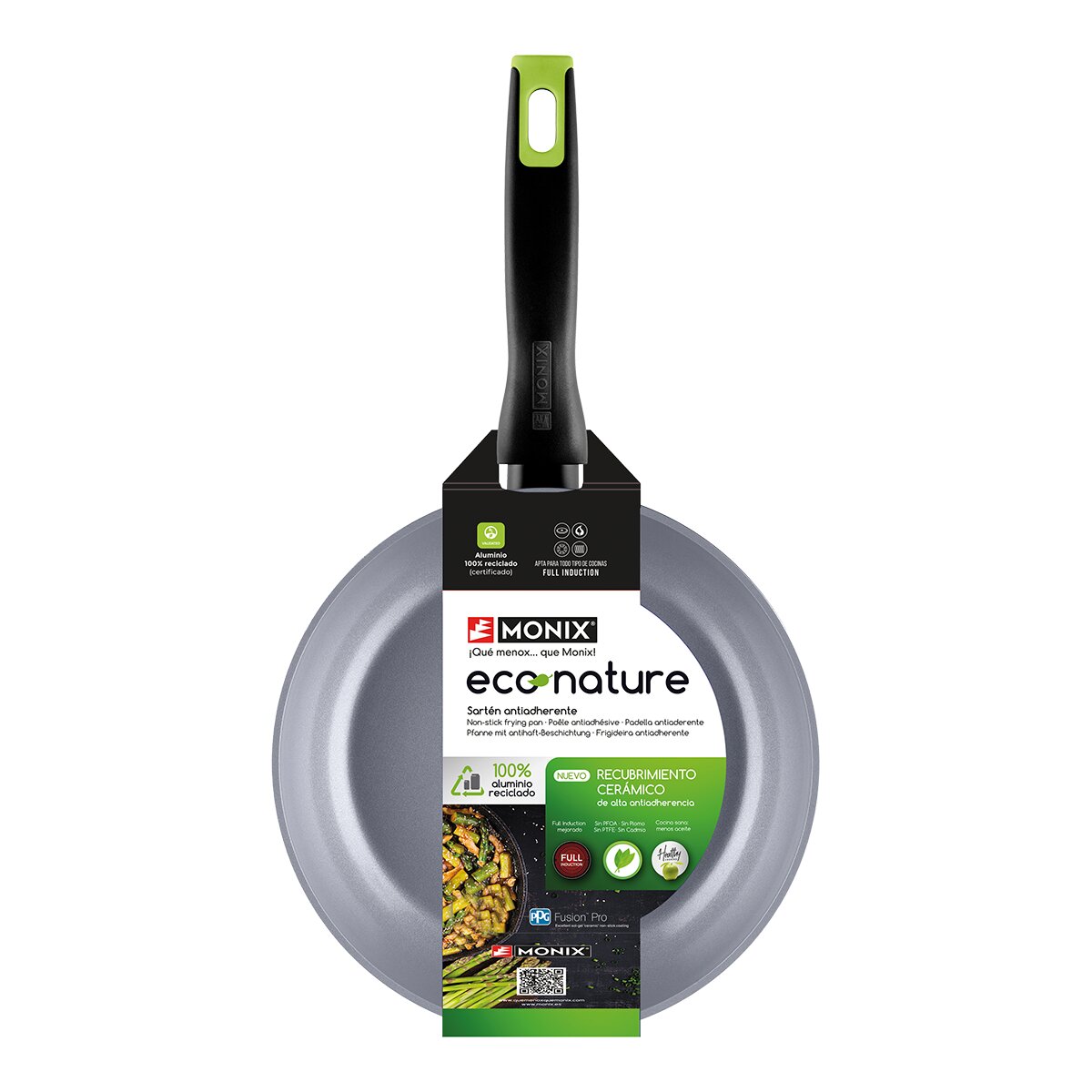Sartén antiadherente cerámico Eco Nature Monix Gris-4