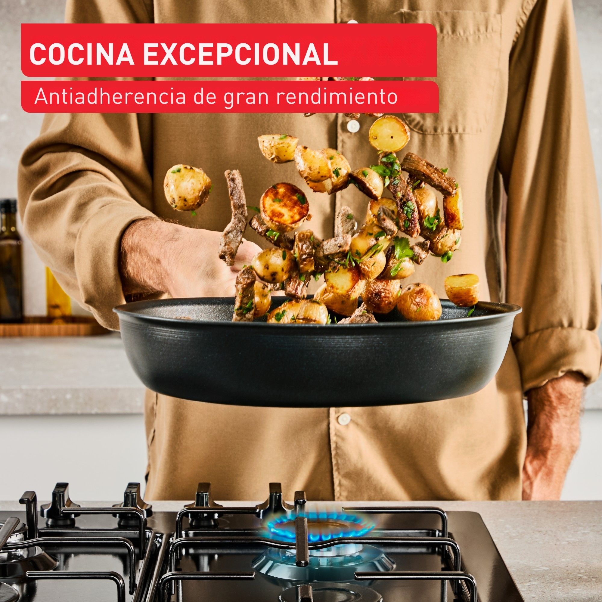 Sartén de aluminio Excellence Jordi Cruz Tefal Negro-3