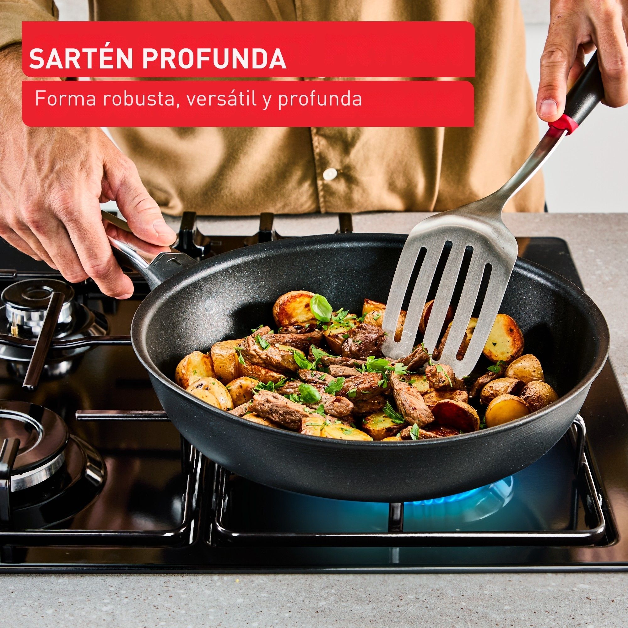 Sartén de aluminio Excellence Jordi Cruz Tefal Negro-5