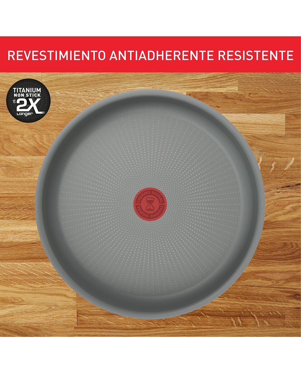 Sartén Tefal Ingenio Halo 28 cm. Cuerpo de aluminio 100% reciclado, fabricada en Francia Negro-4