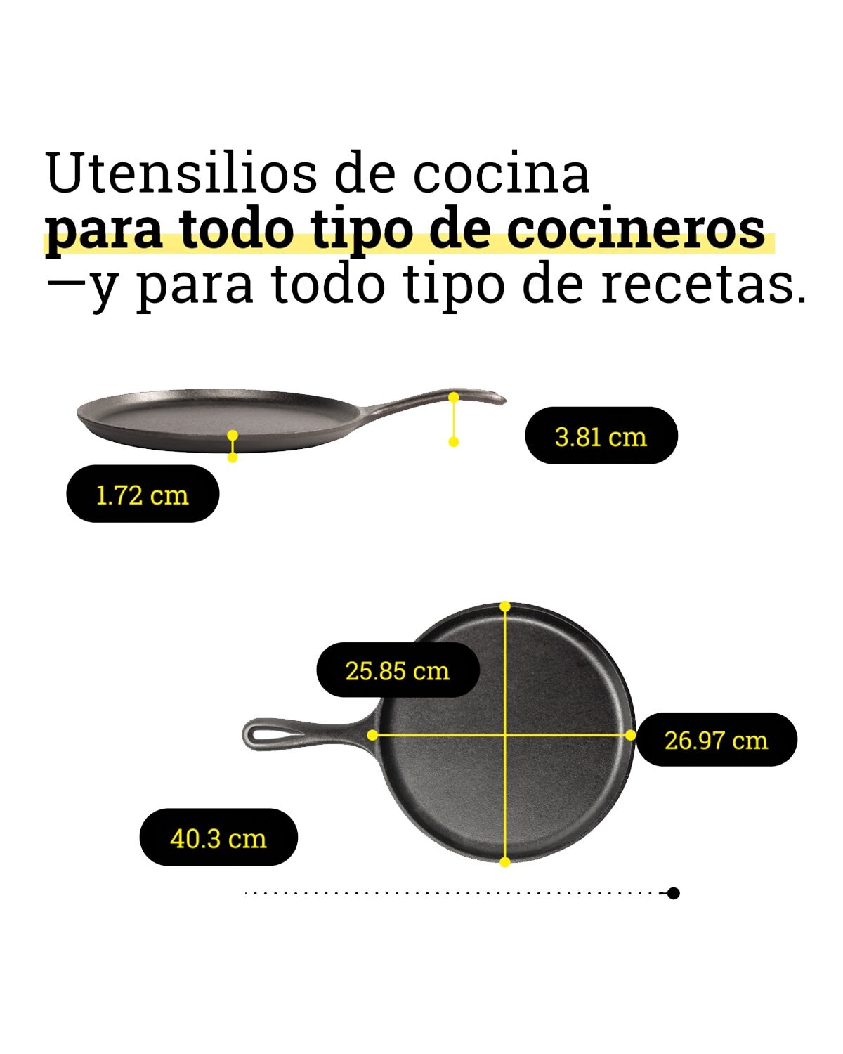 Grelhador Redondo com Cabo 27 cm Especial Crepes Preto-6