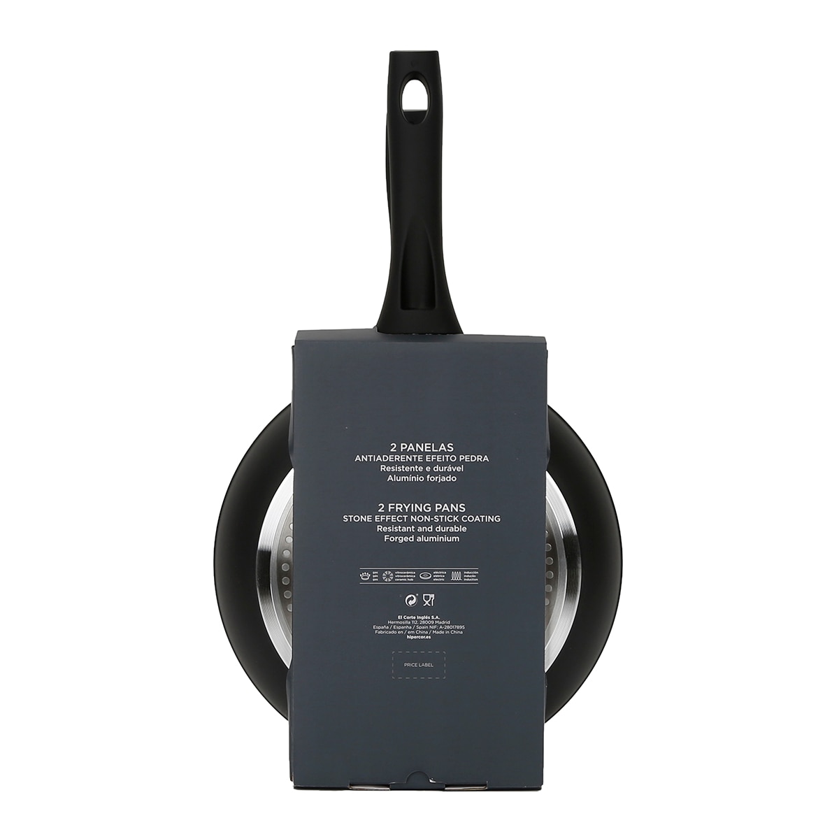 Juego de 2 sartenes de aluminio forjado Basics El Corte Inglés Negro-5