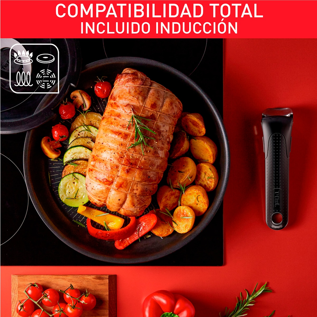 Conjunto de 2 Frigideiras de Alumínio Antiaderente + Cabo Extraível Ingenio Ultimate Preto-5