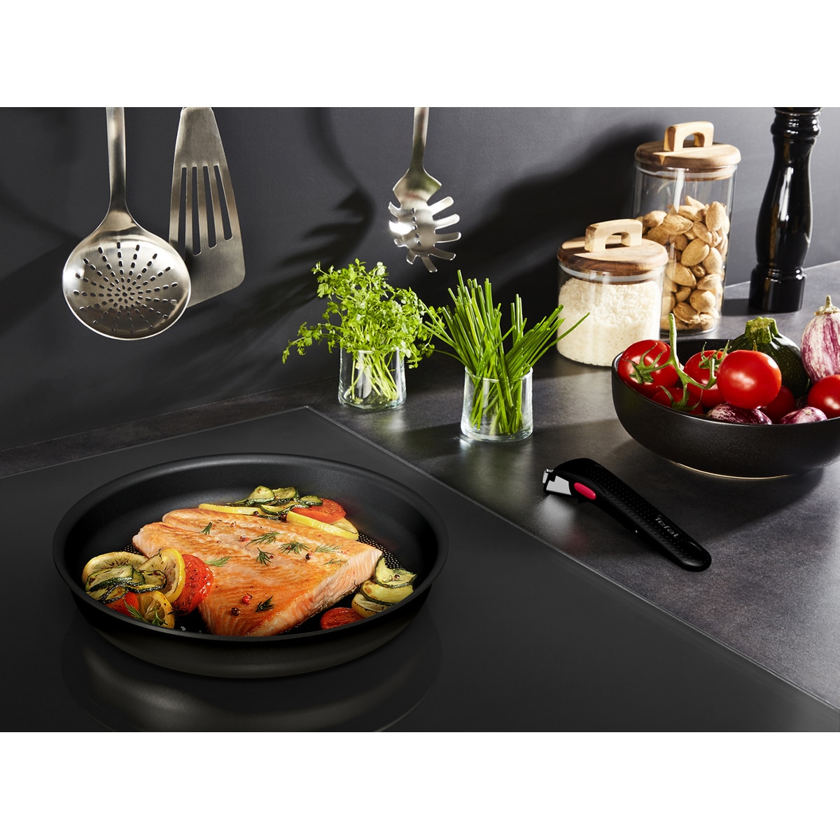 Conjunto de 2 Frigideiras de Alumínio Antiaderente + Cabo Extraível Ingenio Ultimate Preto-7