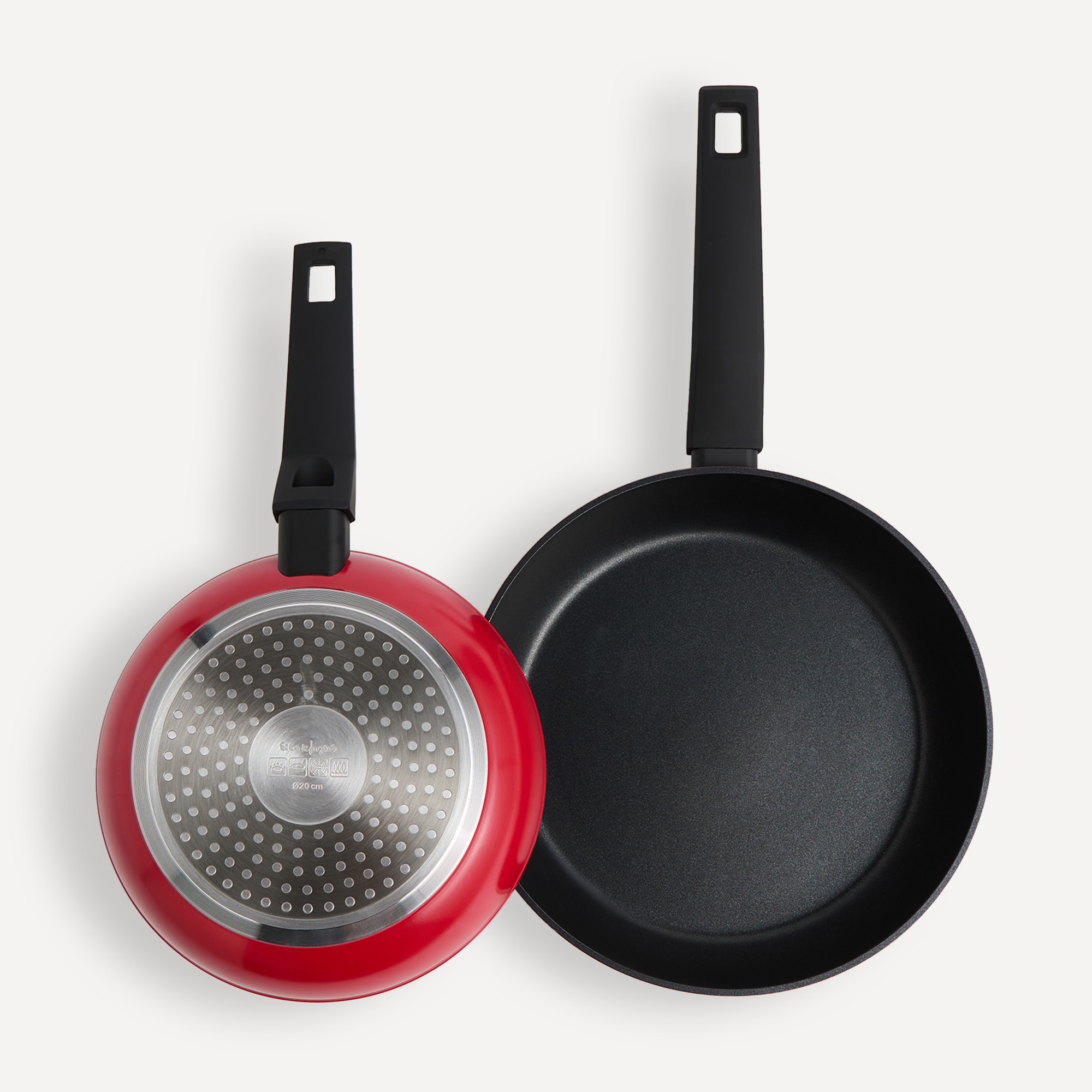 Set de 2 sartenes de aluminio Chrome El Corte Inglés Rojo-3
