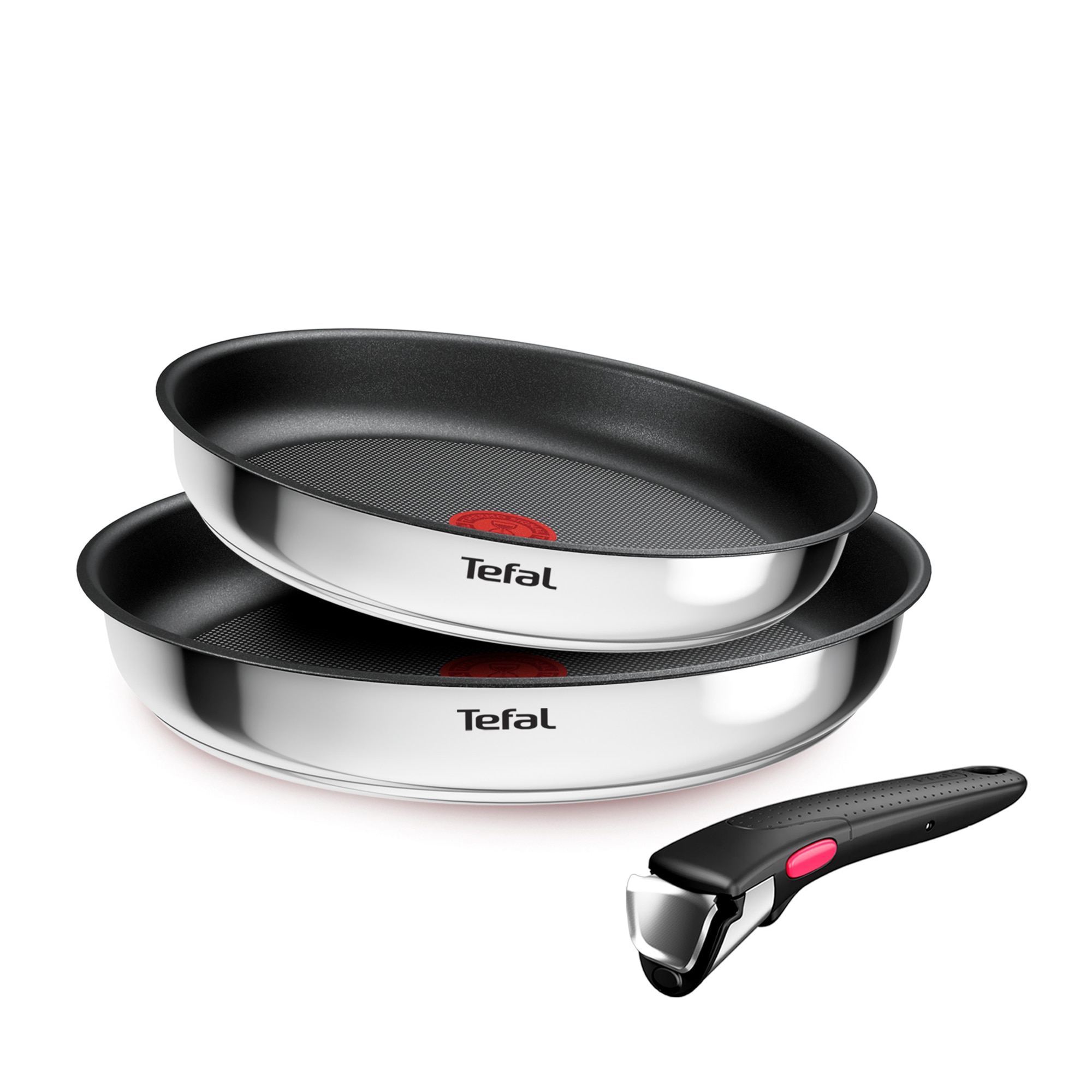 Imagem 0 de Conjunto de 2 Frigideiras de Aço Inoxidável + Cabo Amovível Ingenio