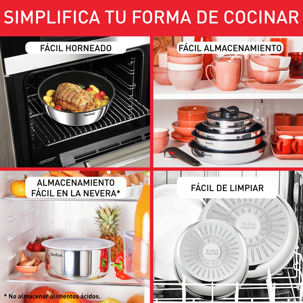 Conjunto de 2 Frigideiras de Aço Inoxidável + Cabo Amovível Ingenio Metálico-6