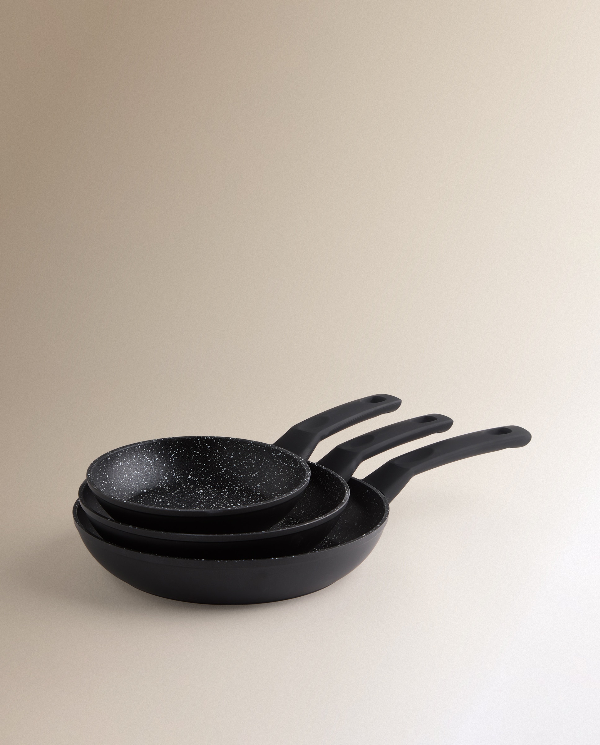 Imagen 0 de Set de 3 sartenes de aluminio forjado efecto piedra Stone