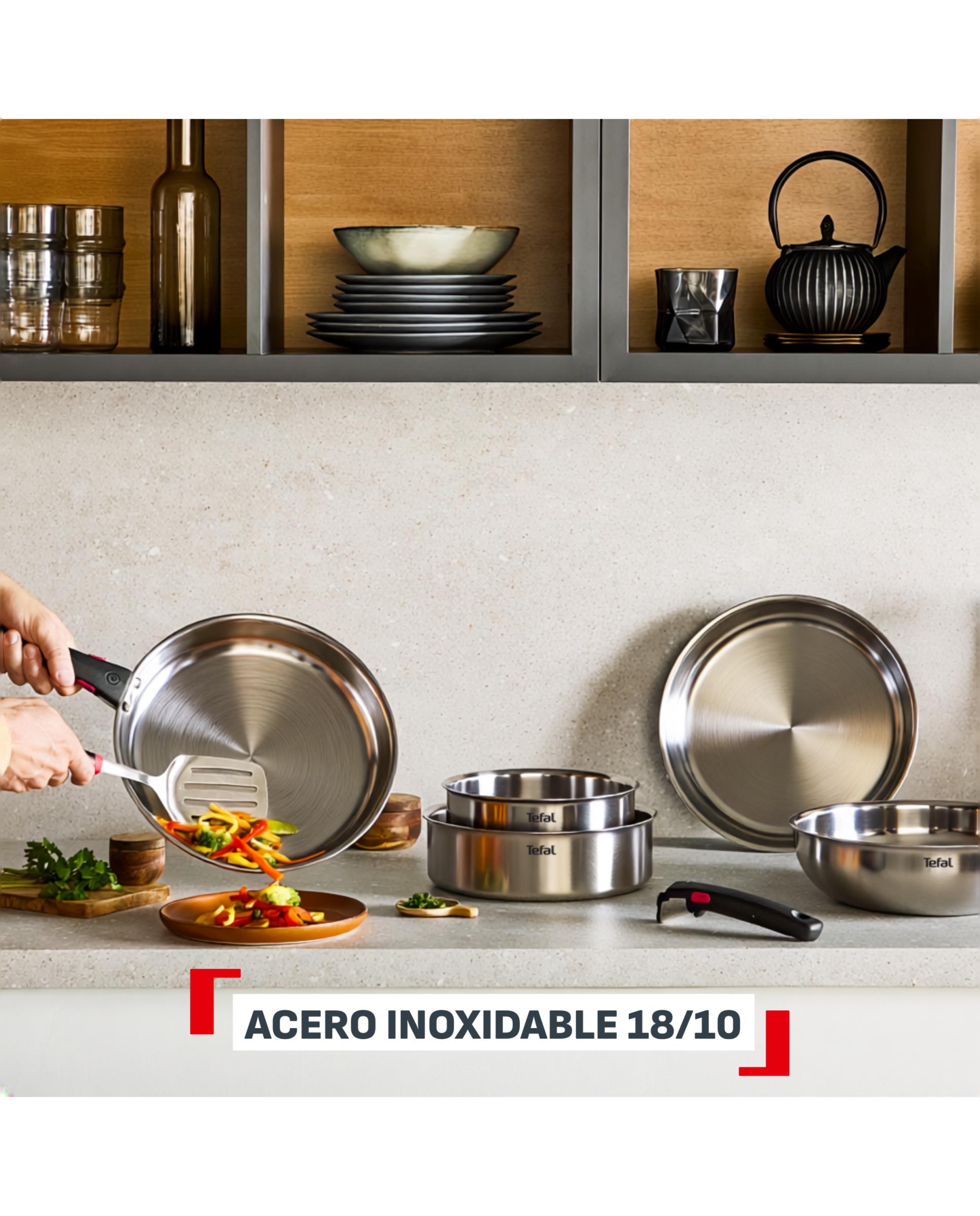 Set 3 Sartenes + mango Ingenio Expertise Tefal - Acero Acero-5