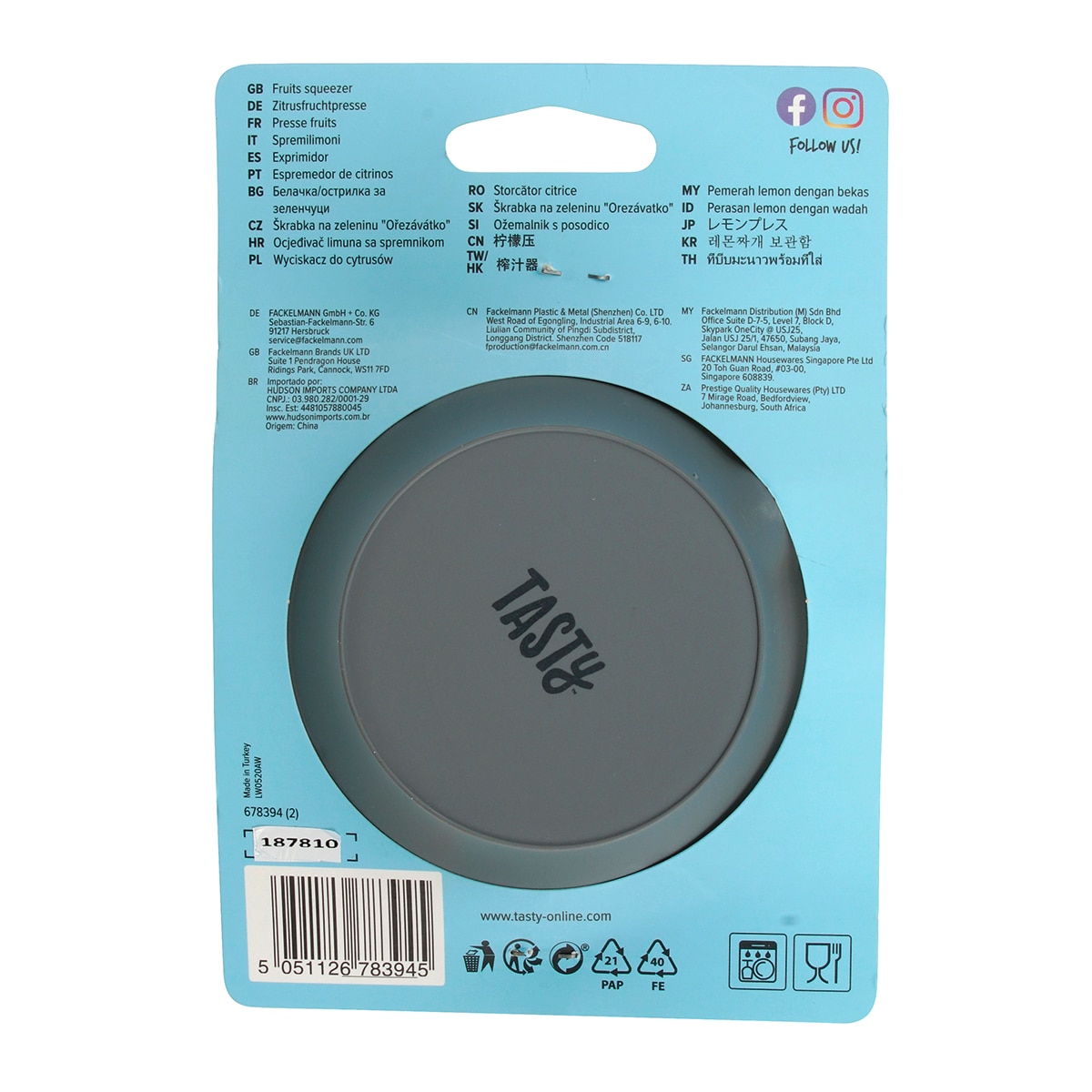 Exprimidor con contenedor Tasty Gris-3