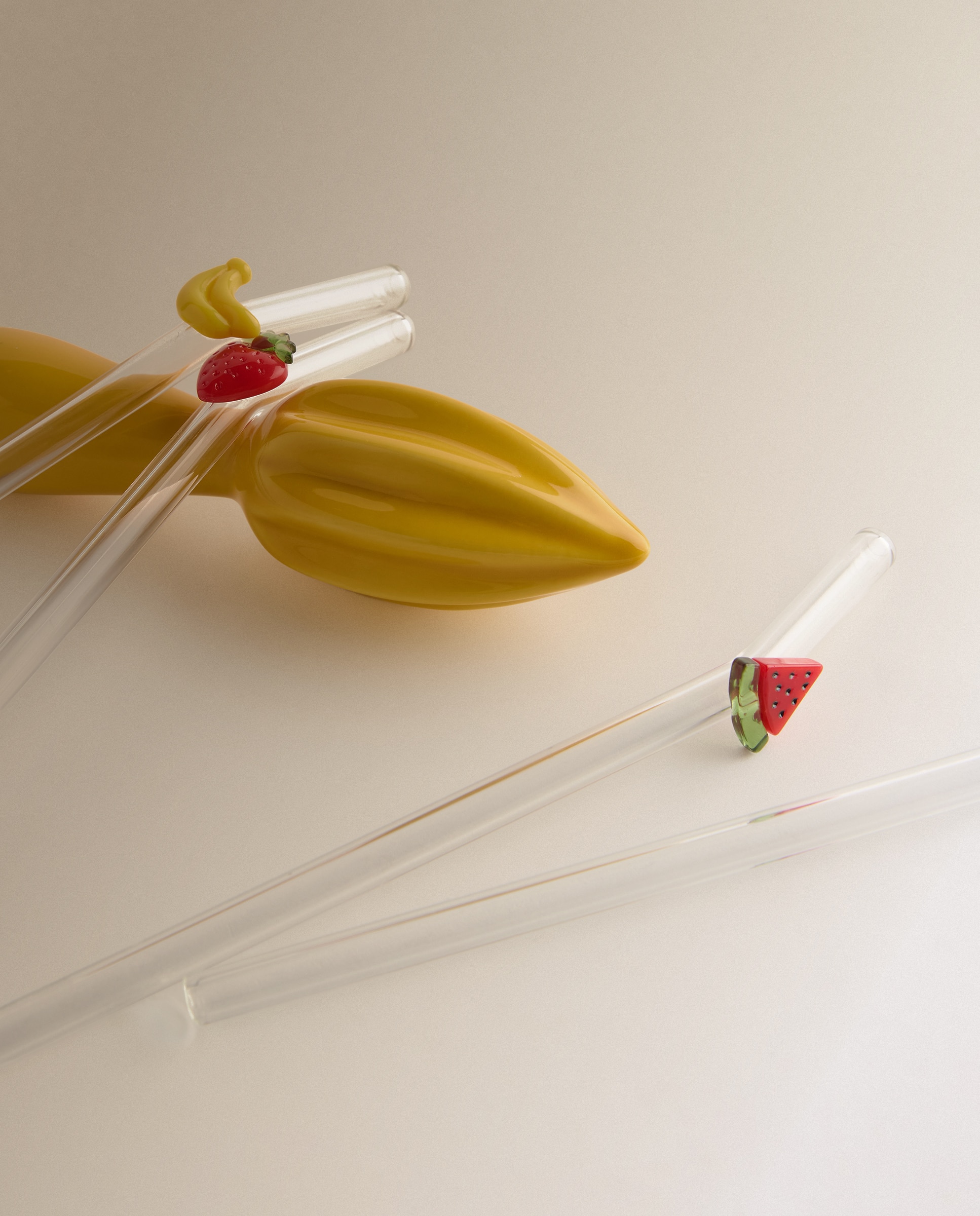 Conjunto de Espremedor com Palhinhas Sumos Amarelo-2