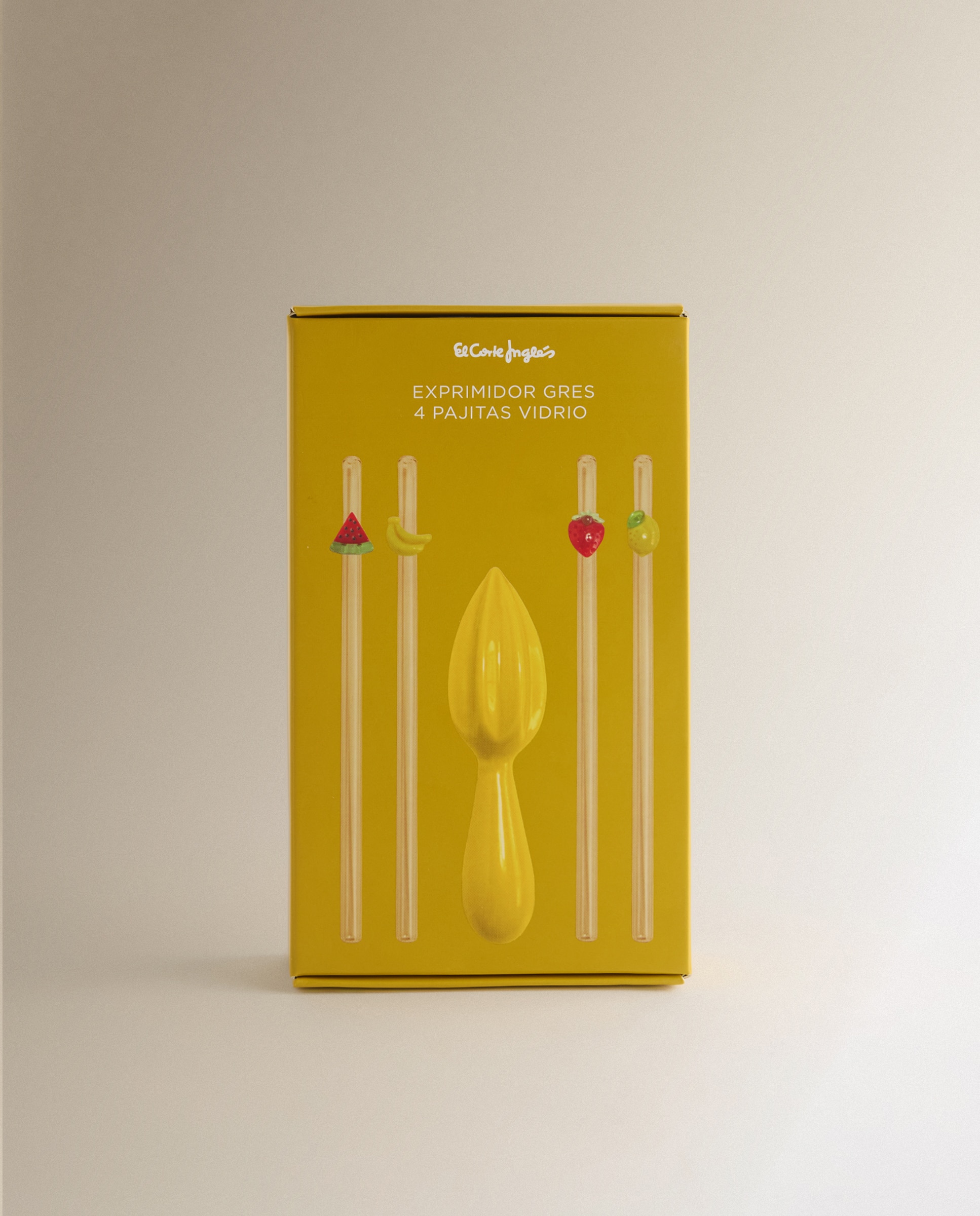Conjunto de Espremedor com Palhinhas Sumos Amarelo-3