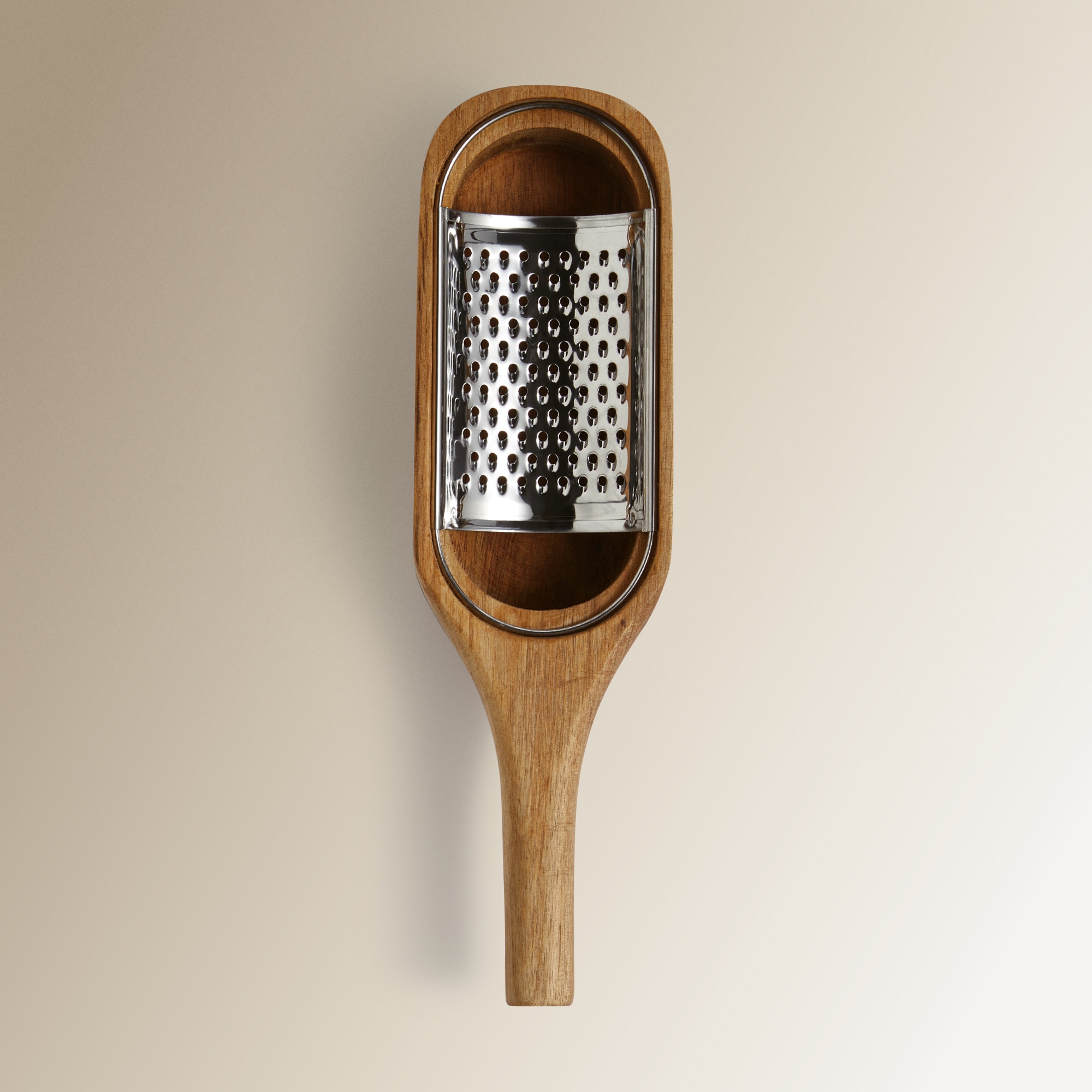 Ralador com Recipiente Cabo de Acácia Natural-1