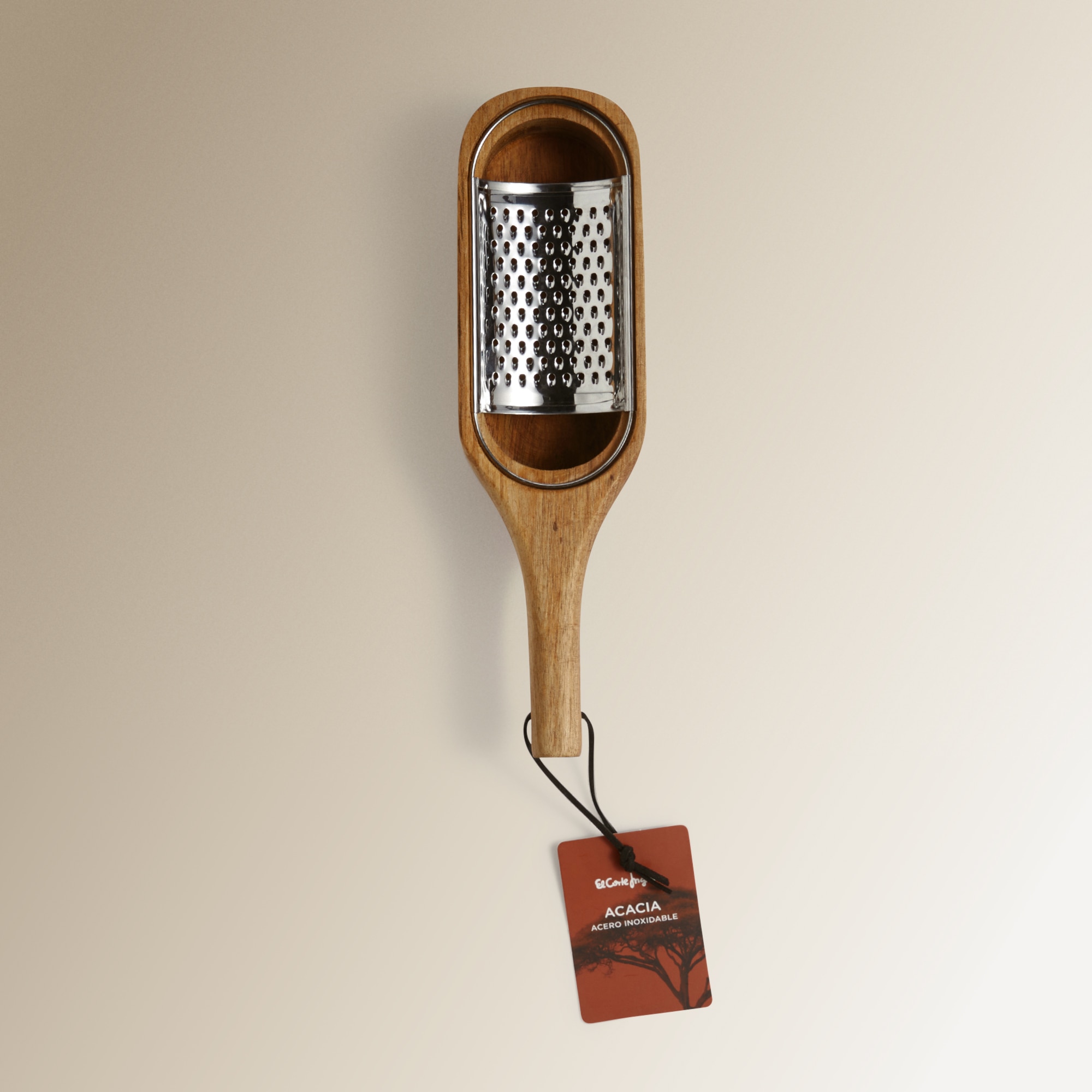 Ralador com Recipiente Cabo de Acácia Natural-4