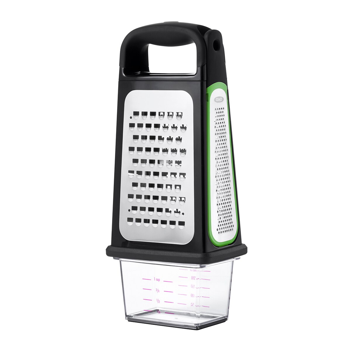 Ralador de 3 Faces com Ralador Zester Incorporado Ralador Good Grips Aço escovado-3