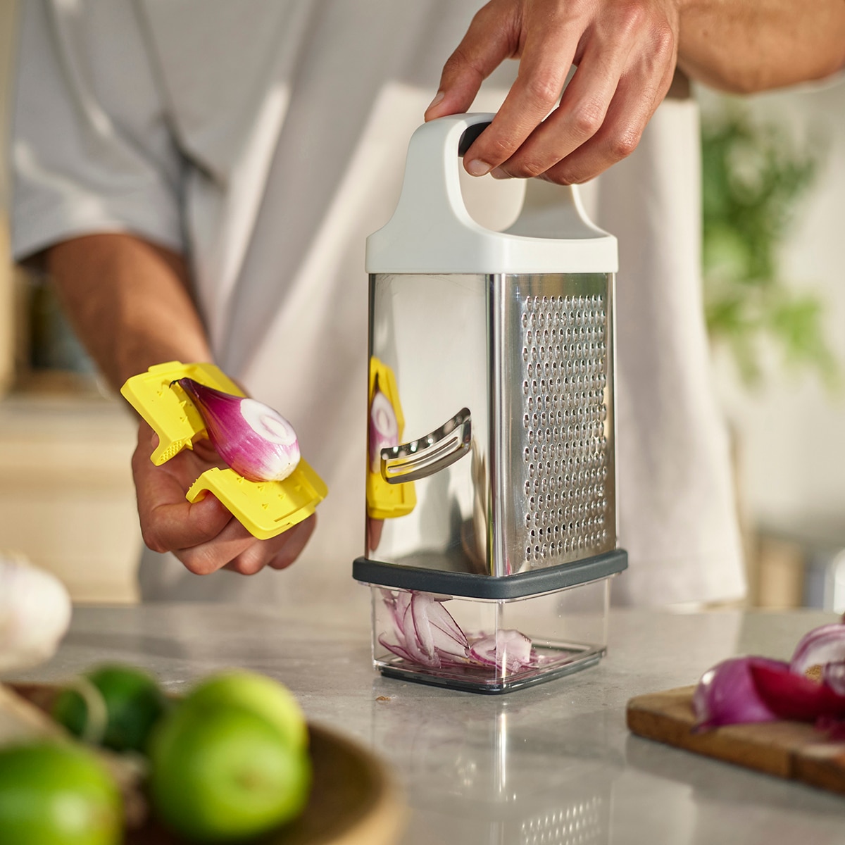 Ralador com Recipiente Multi-Grip Grater Cinzento-22
