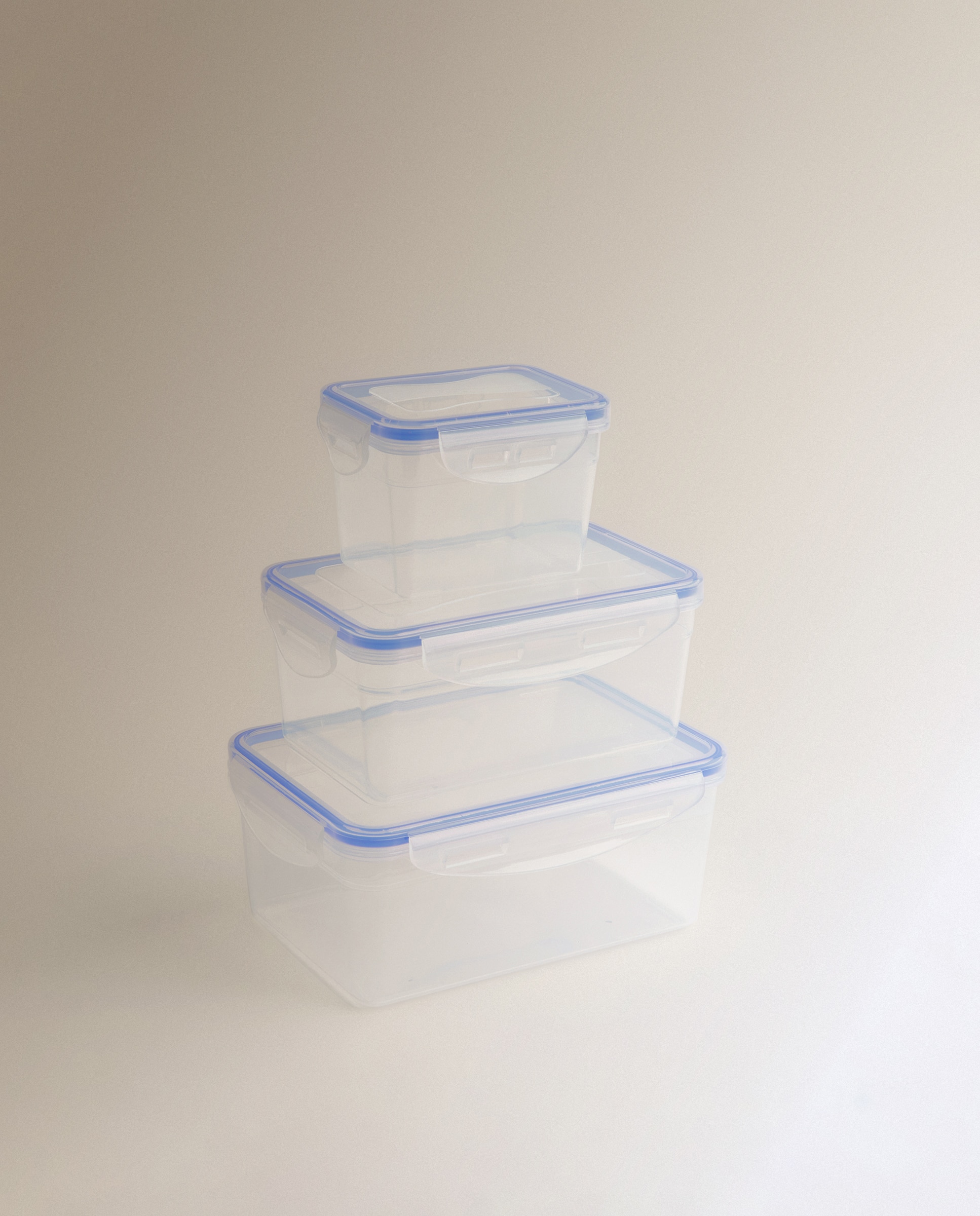 Conjunto de 3 Recipientes Herméticos com Tampa Azul-1