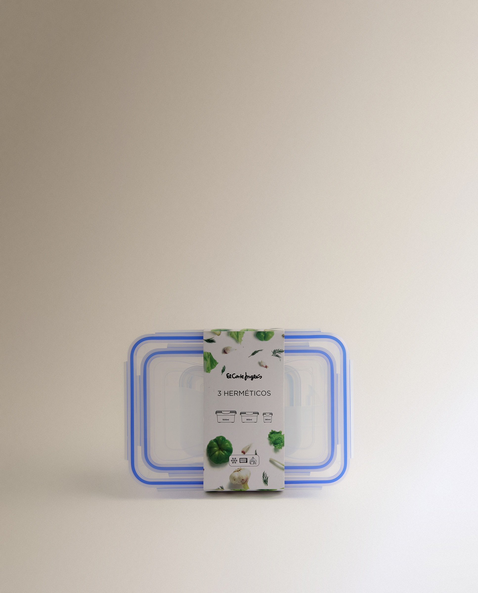 Conjunto de 3 Recipientes Herméticos com Tampa Azul-4