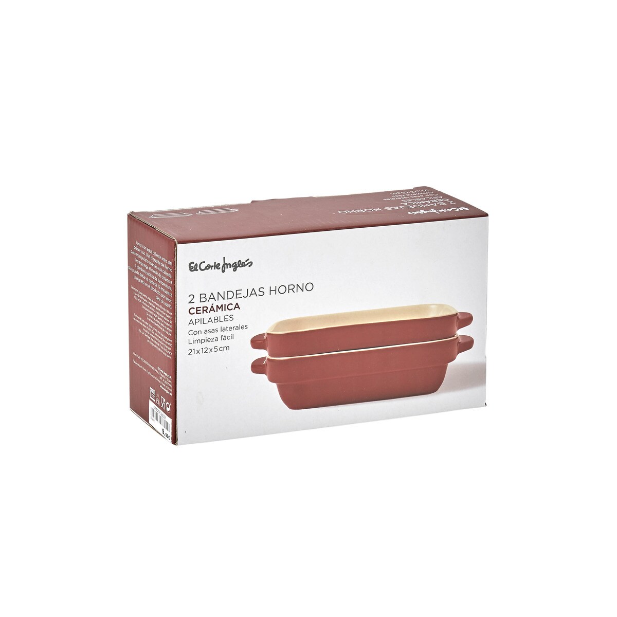 Set de 2 fuentes de horno de cerámica El Corte Inglés - Rojo Rojo-4