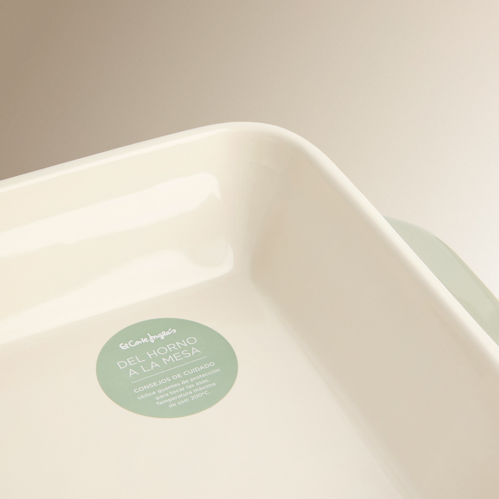 Fuente de horno de cerámica El Corte Inglés Verde menta-4