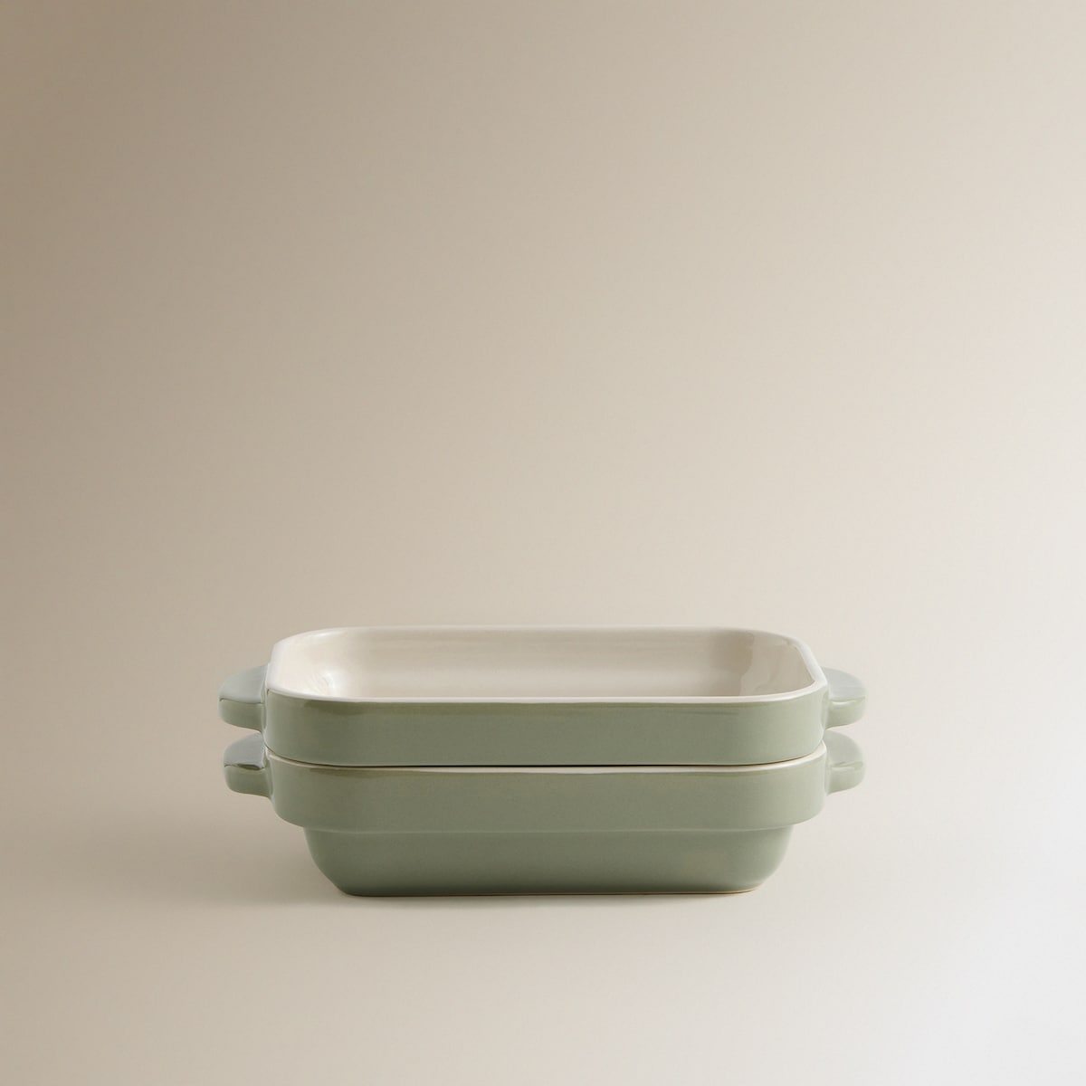 Conjunto de 2 travessas de forno de cerâmica El Corte Inglés Verde-menta-2