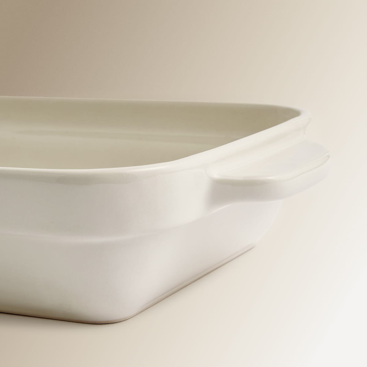 Travessa para o forno de cerâmica Ecru Bege-2