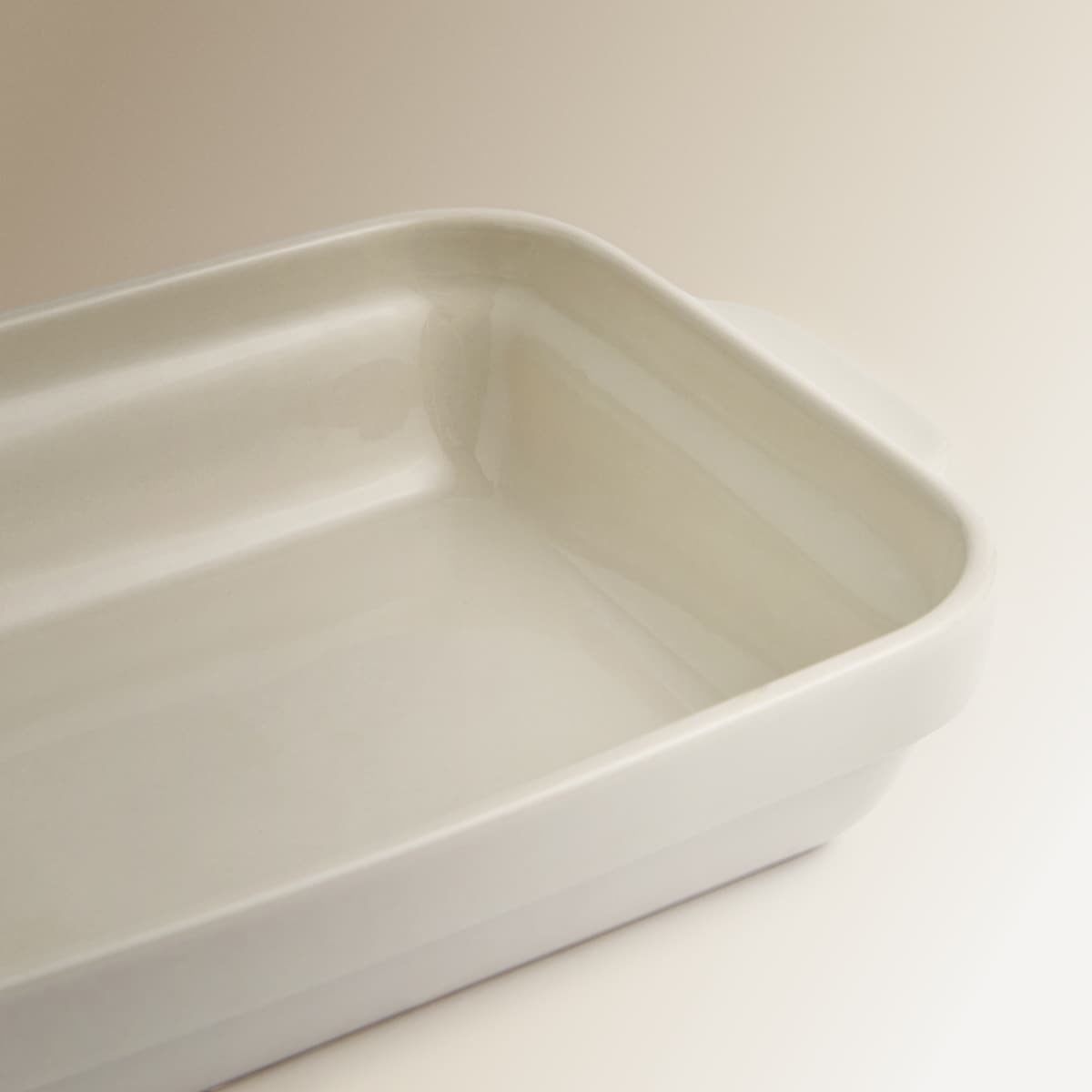 Travessa para o forno de cerâmica Ecru Bege-3