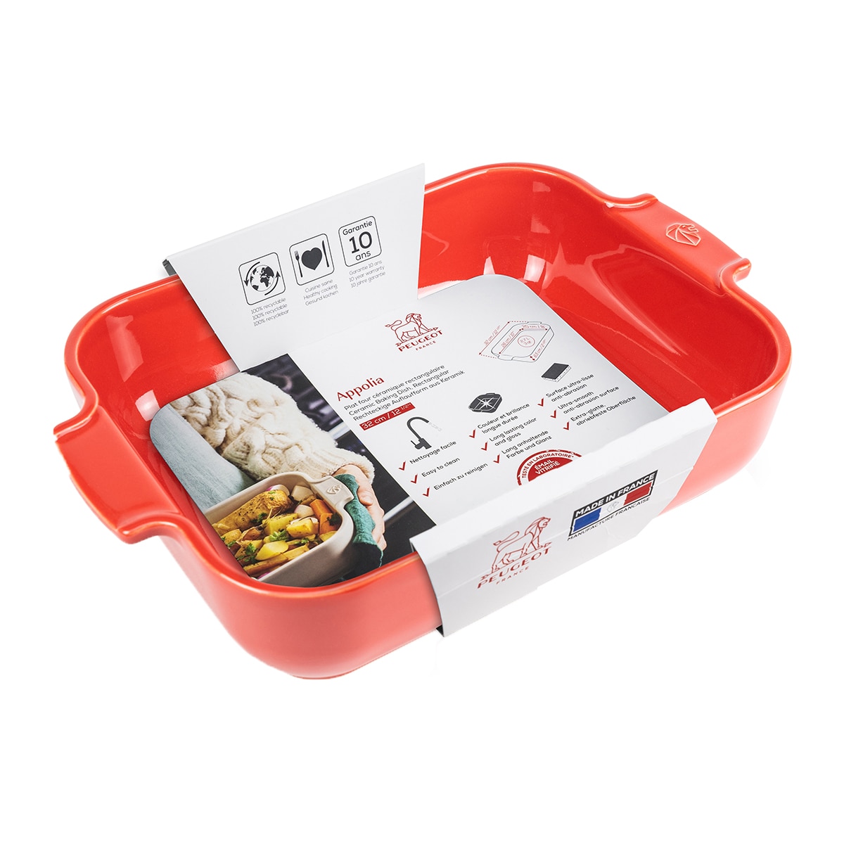 Travessa para Forno Retangular Apolia Vermelho-2