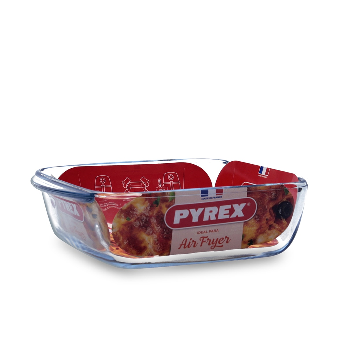 Fuente de vidrio cuadrada Air Fryer Pyrex Transparente-2