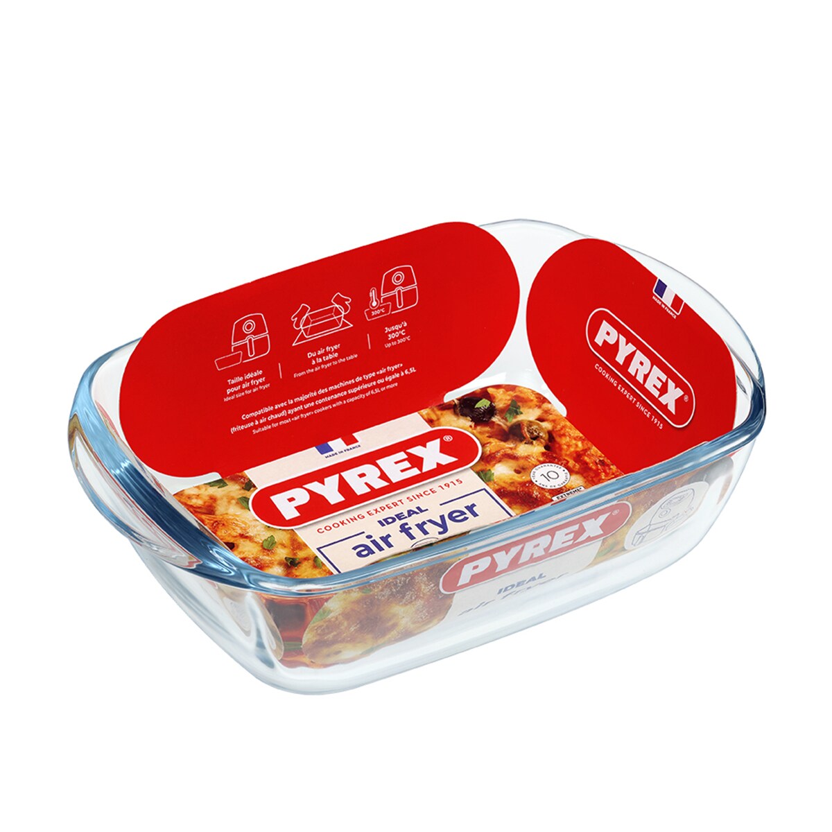 Fuente de vidrio rectangular Air Fryer Pyrex Transparente-2