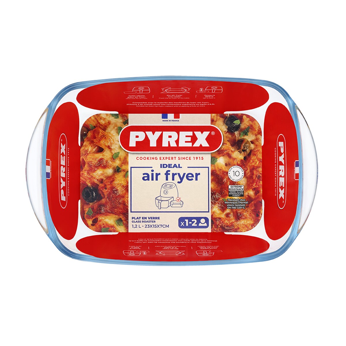Fuente de vidrio rectangular Air Fryer Pyrex Transparente-3