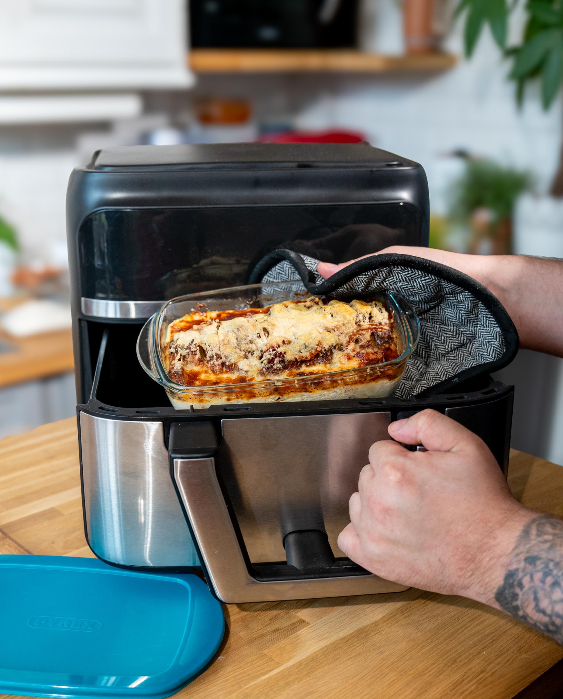 Travessa de Vidro Retangular Air Fryer Transparente-6