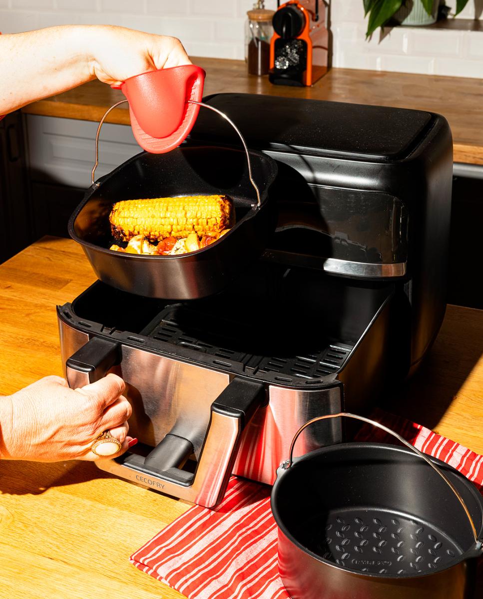 Fuente redonda para Air Fryer Glide Pyrex Negro-6
