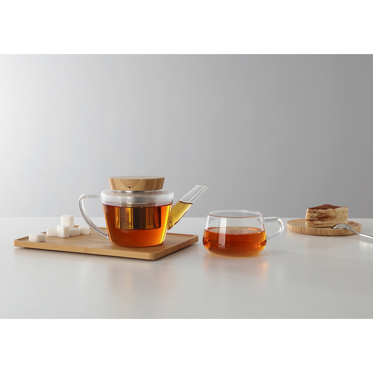 Chaleira de vidro com Infusor de Madeira Infusion Transparente-7