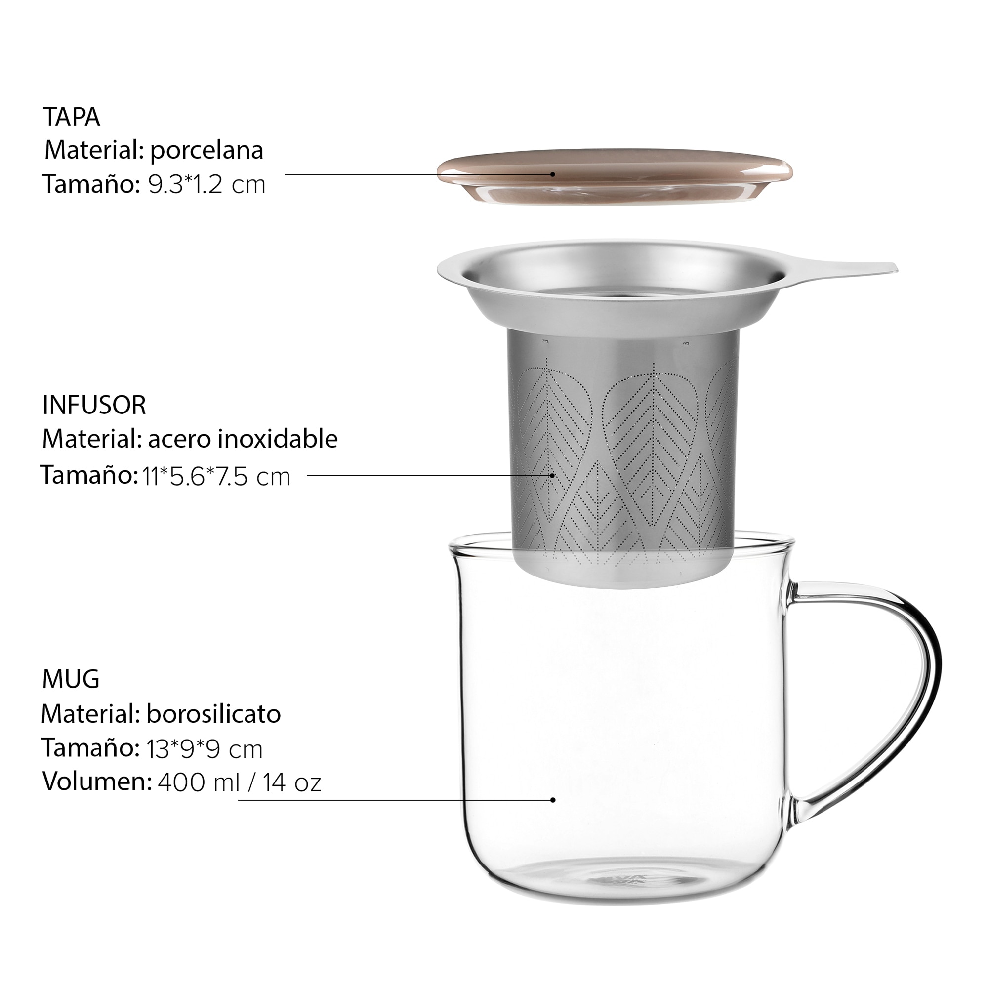 Caneca com Infusor Minima Eva Transparente-3
