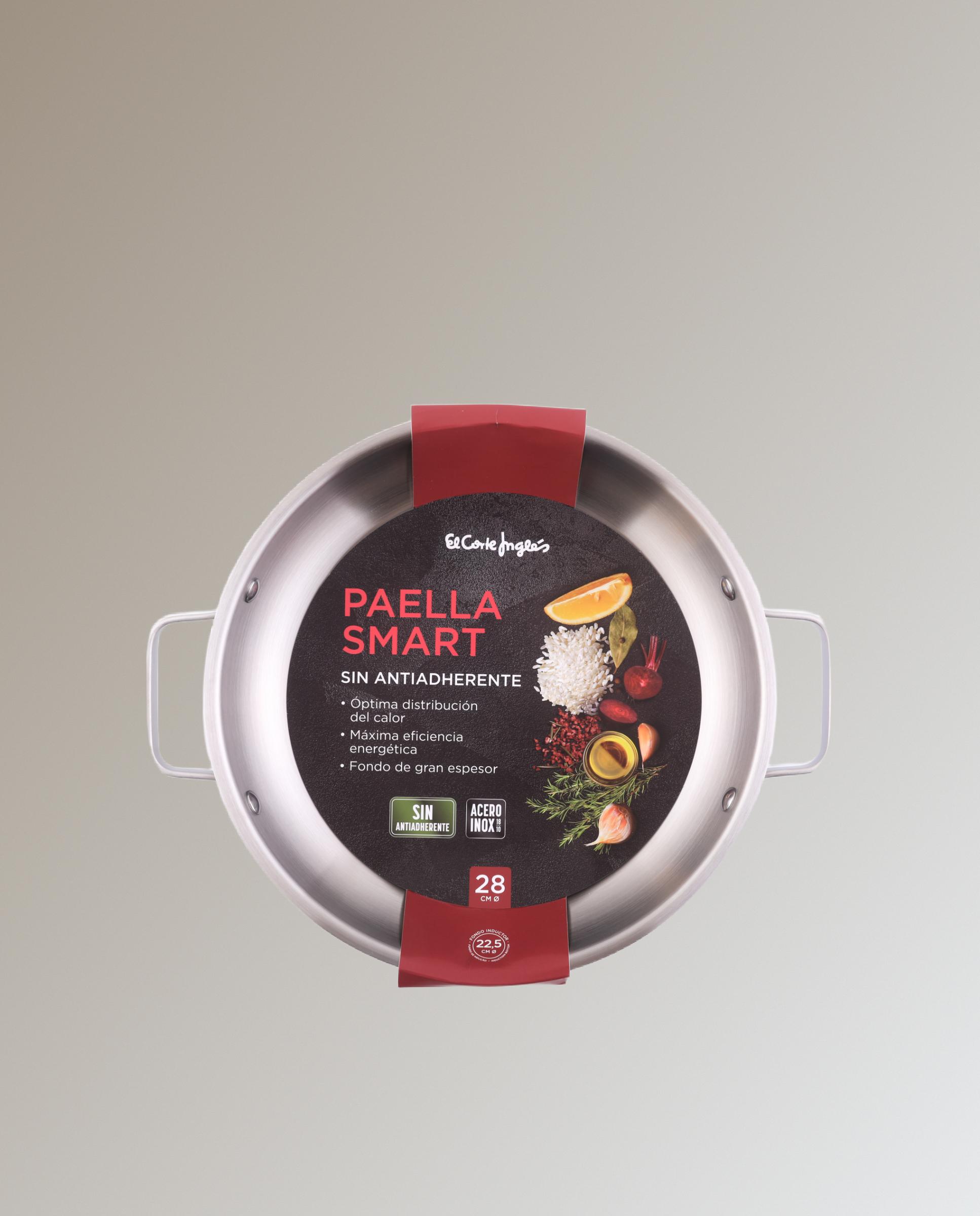 Paellera de acero inoxidable sin antiadherente Smart - Metálico 28 cm Metálico-1