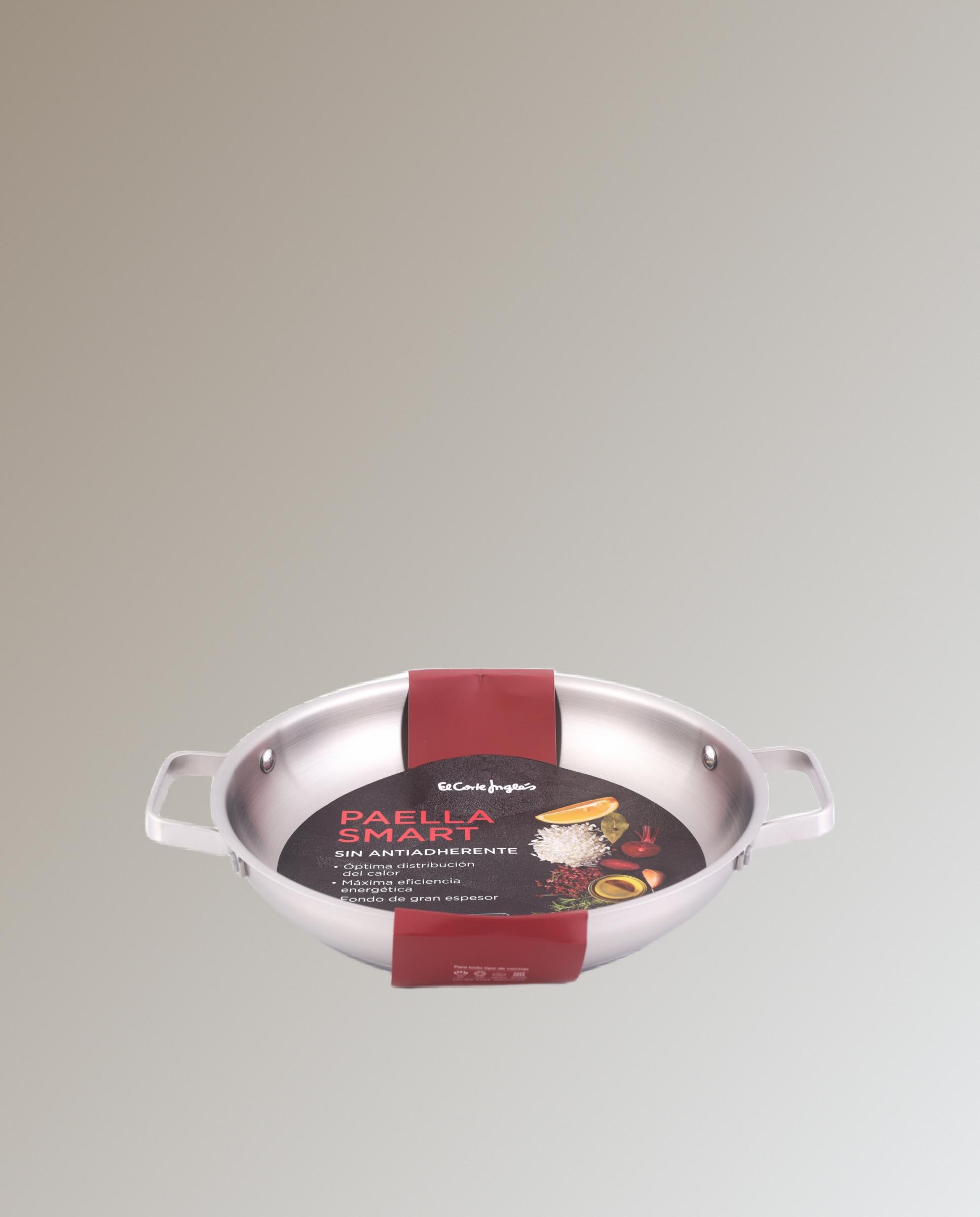 Paellera de acero inoxidable sin antiadherente Smart - Metálico 28 cm Metálico-3