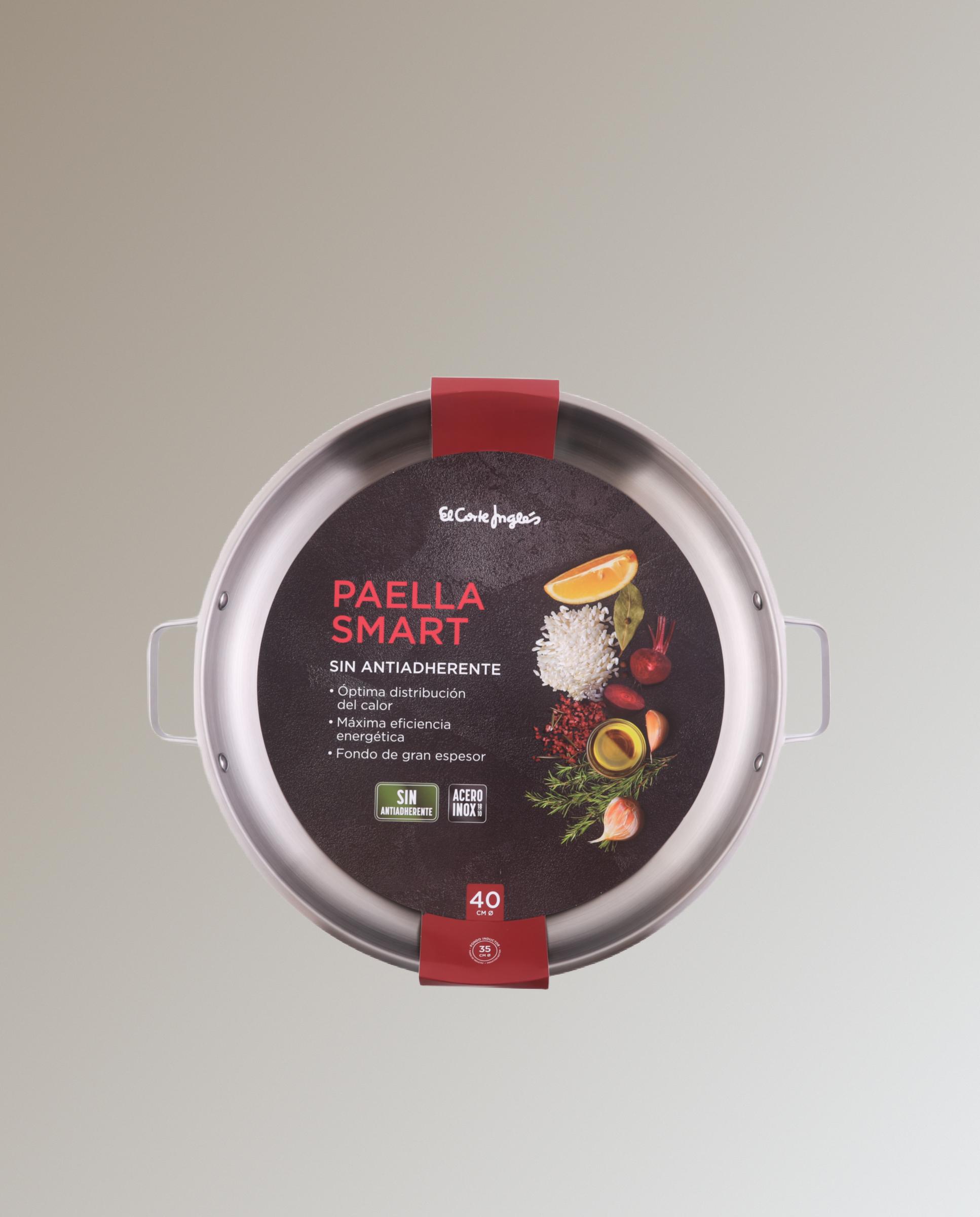 Paellera de acero inoxidable sin antiadherente Smart - Metálico 40 cm Metálico-1