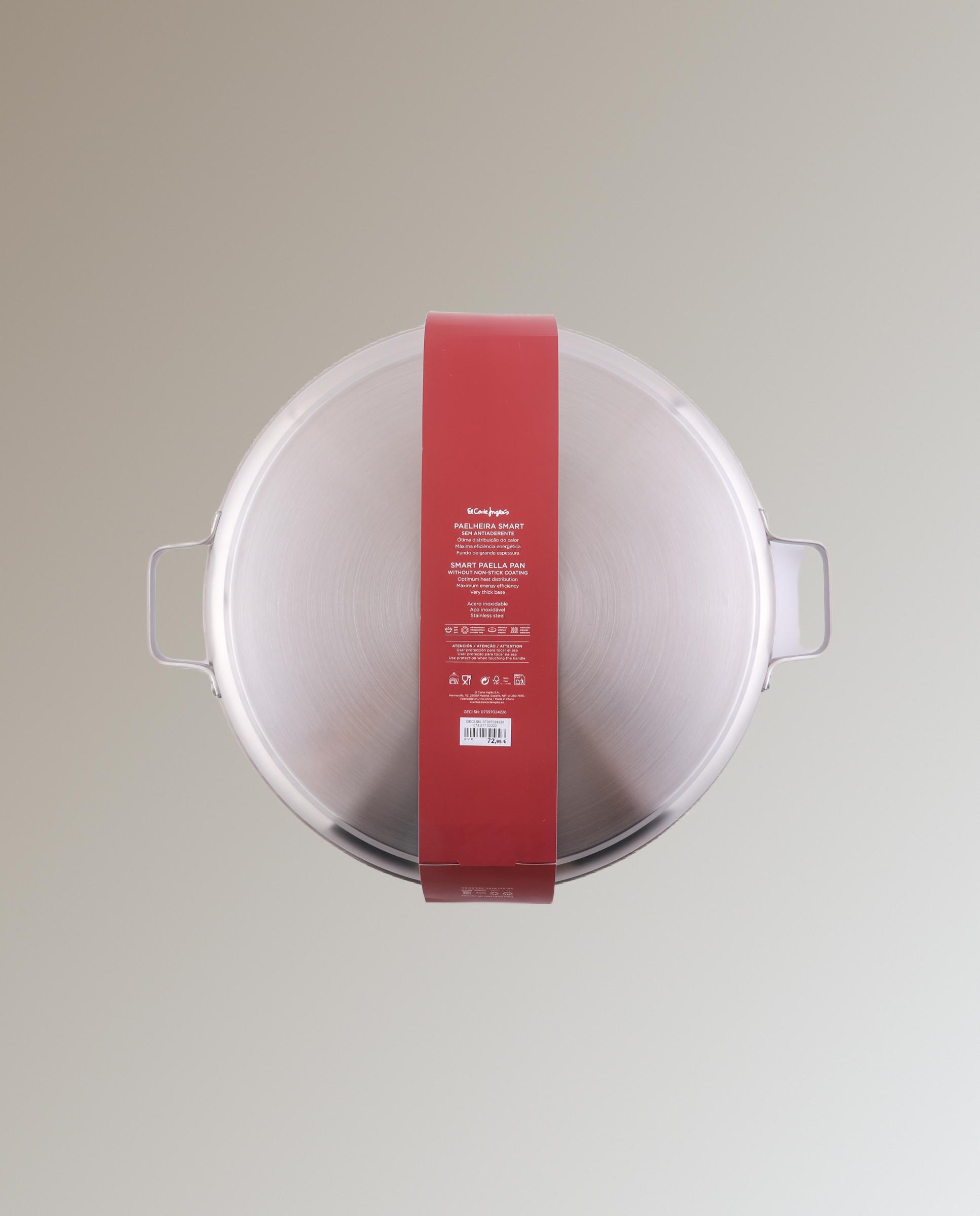 Paellera de acero inoxidable sin antiadherente Smart - Metálico 40 cm Metálico-2