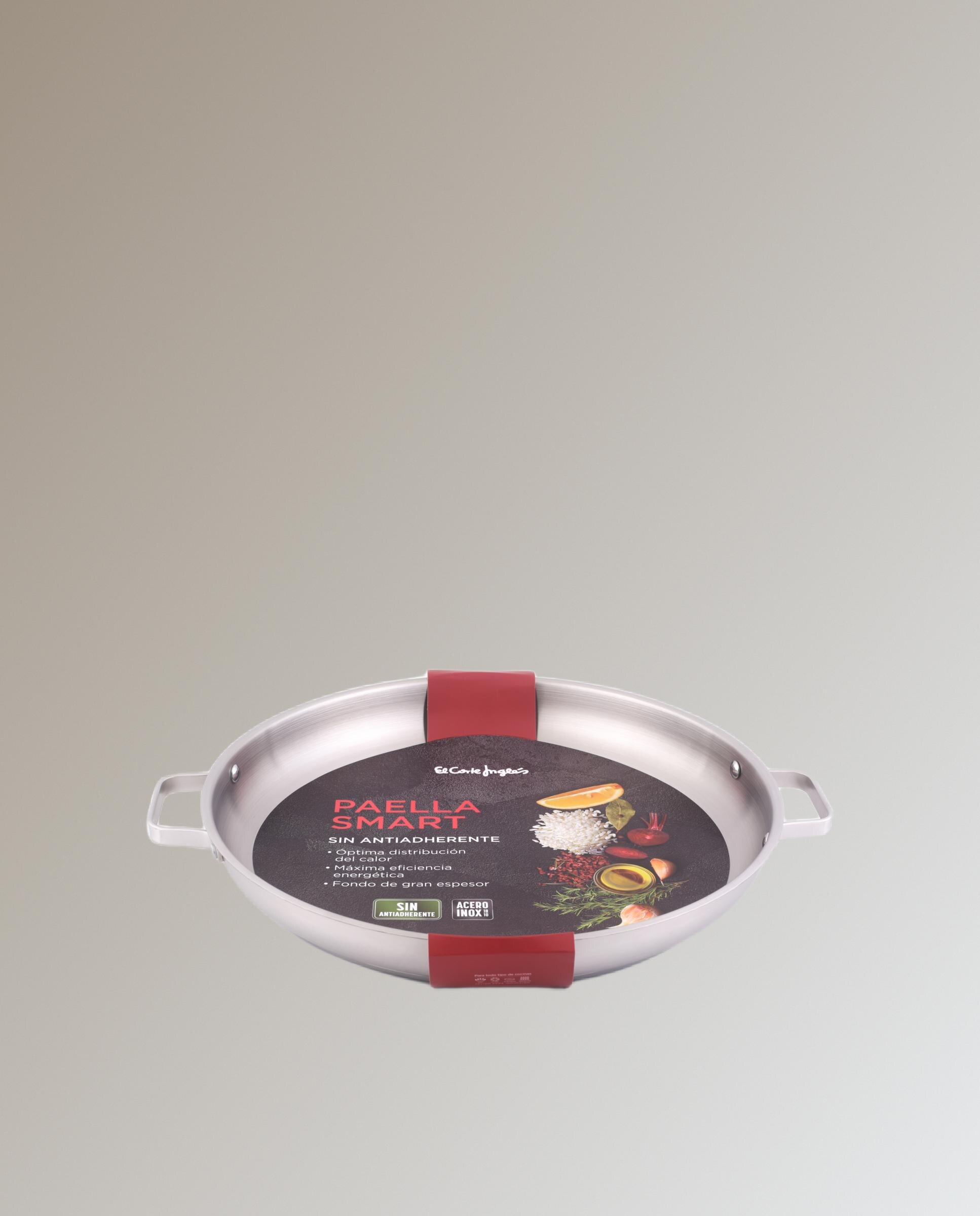 Paellera de acero inoxidable sin antiadherente Smart - Metálico 40 cm Metálico-3
