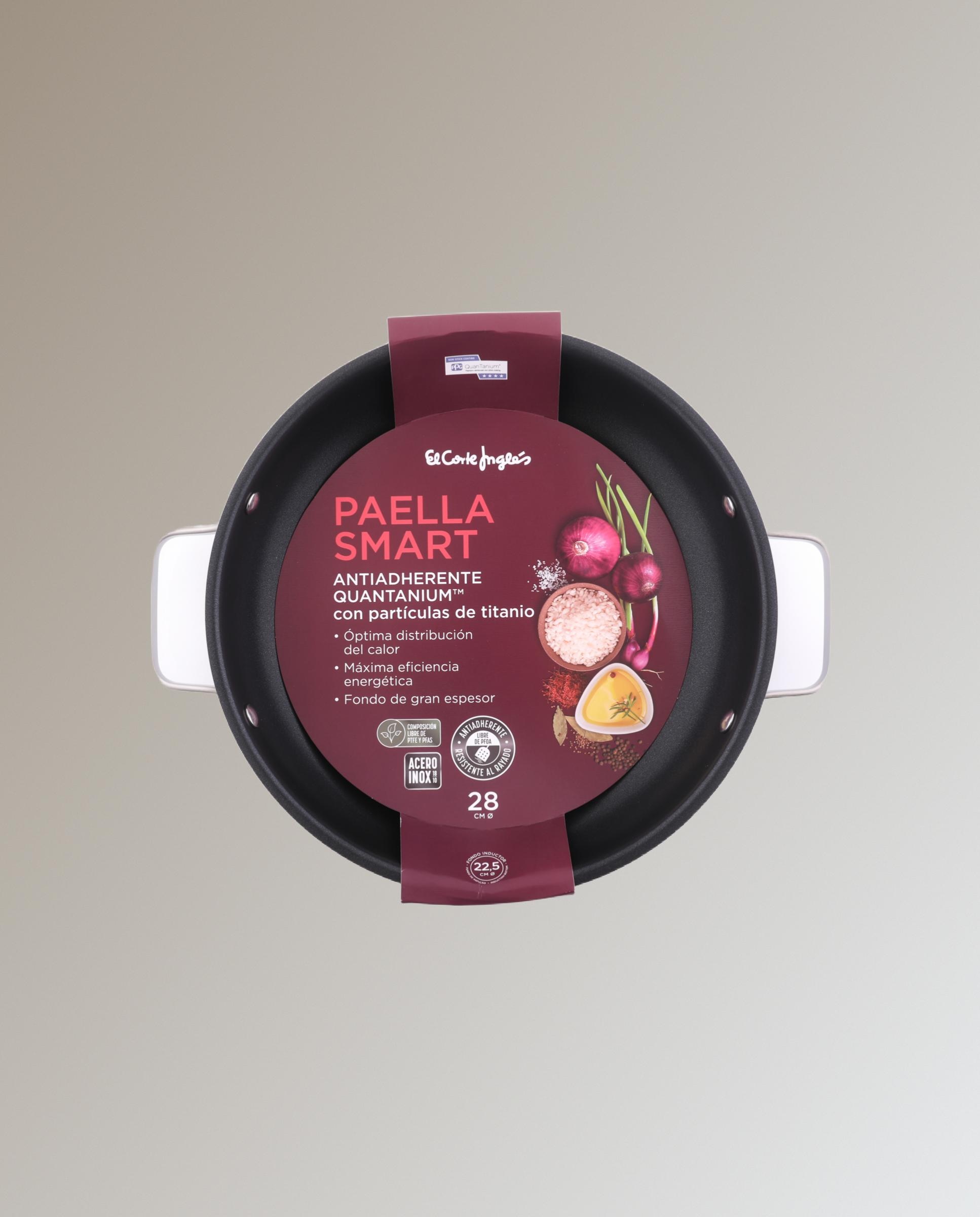 Paellera de acero inoxidable con antiadherente Smart - Metálico 28 cm Metálico-1