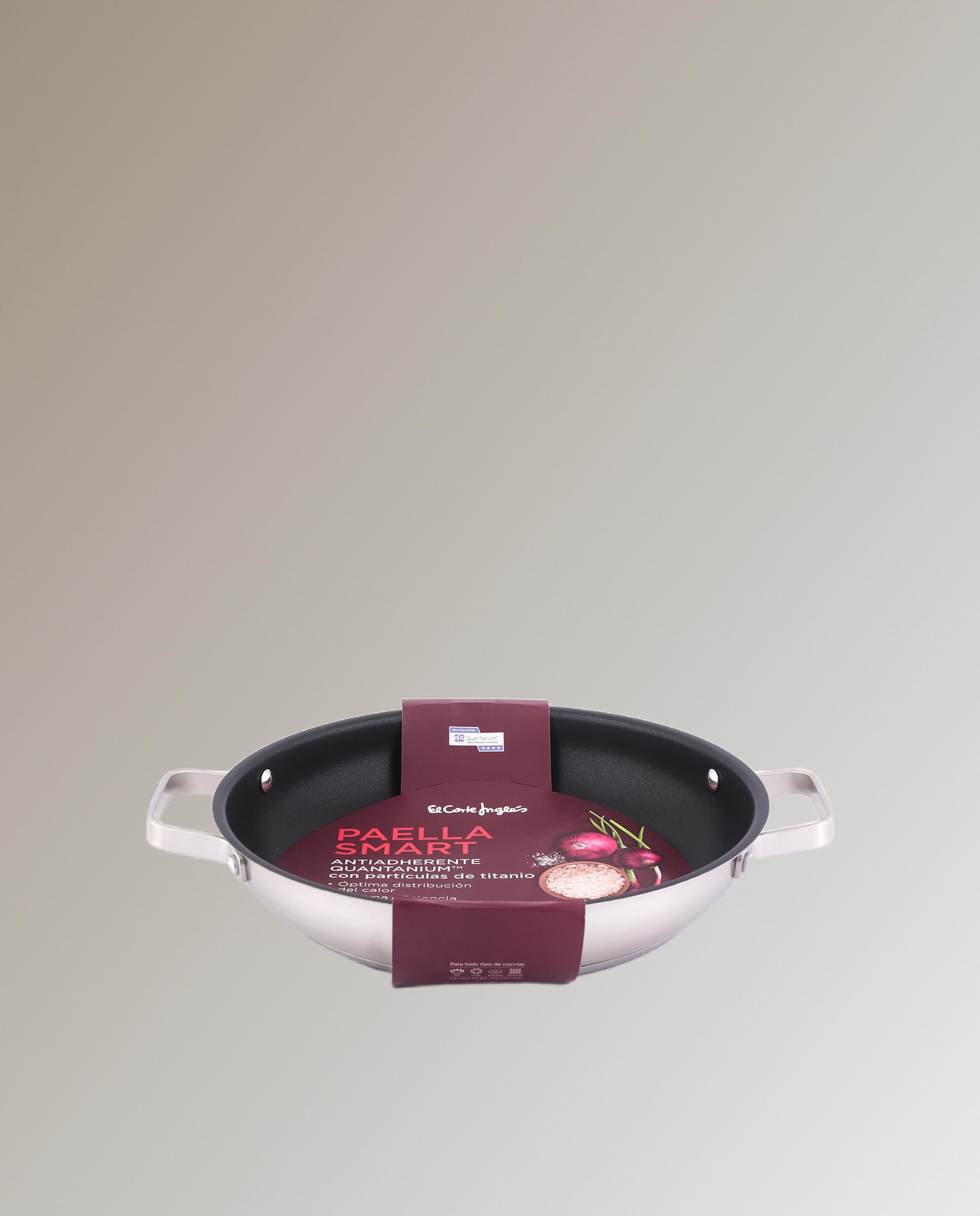 Paellera de acero inoxidable con antiadherente Smart - Metálico 28 cm Metálico-3