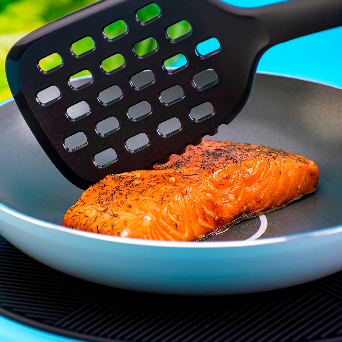 Espátula de Peixe com Rebordo de Corte Cinzento-7