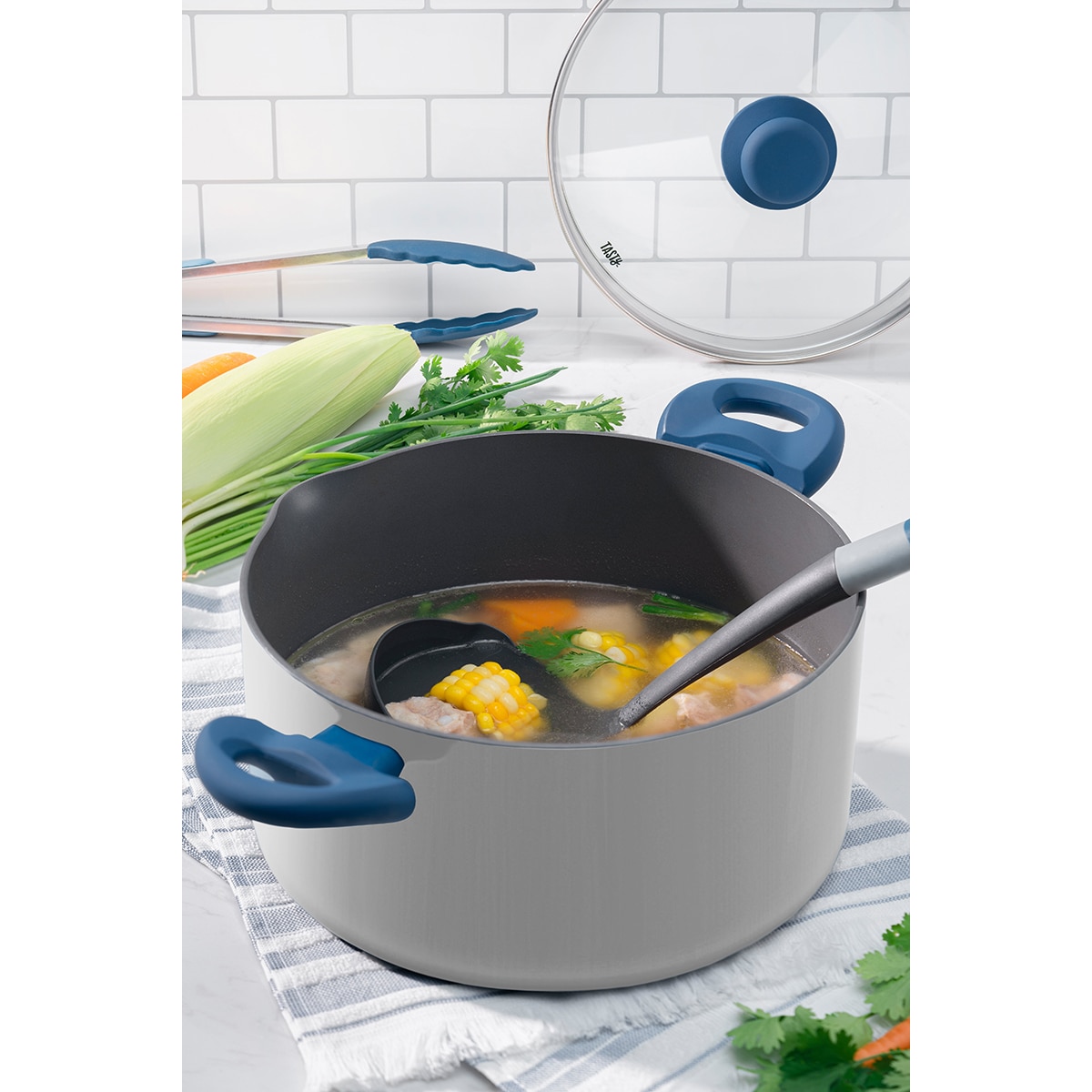 Cazo de sopa con escala de medidas Tasty Gris-7