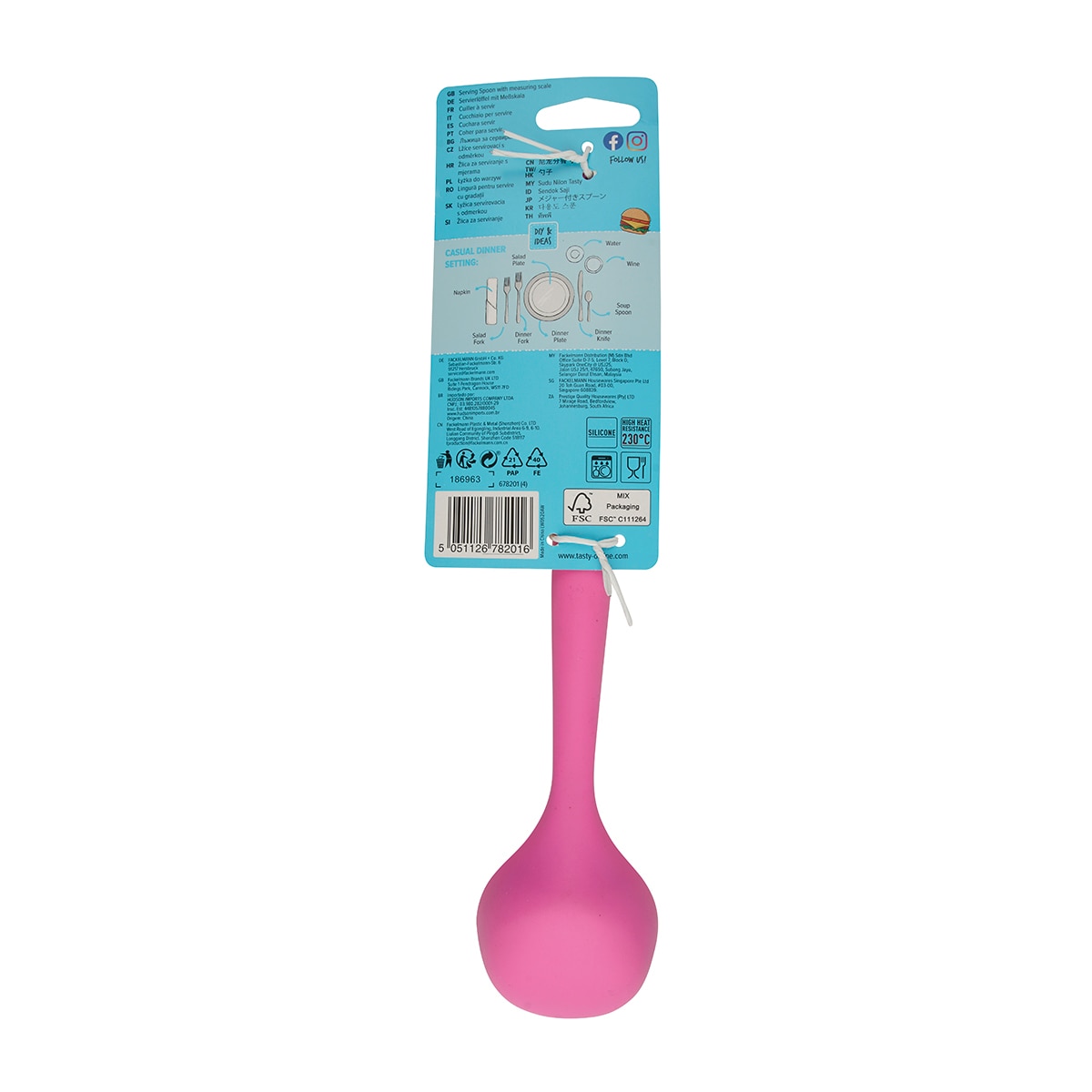 Cucharón de silicona con escala de medidas Tasty Fucsia-9