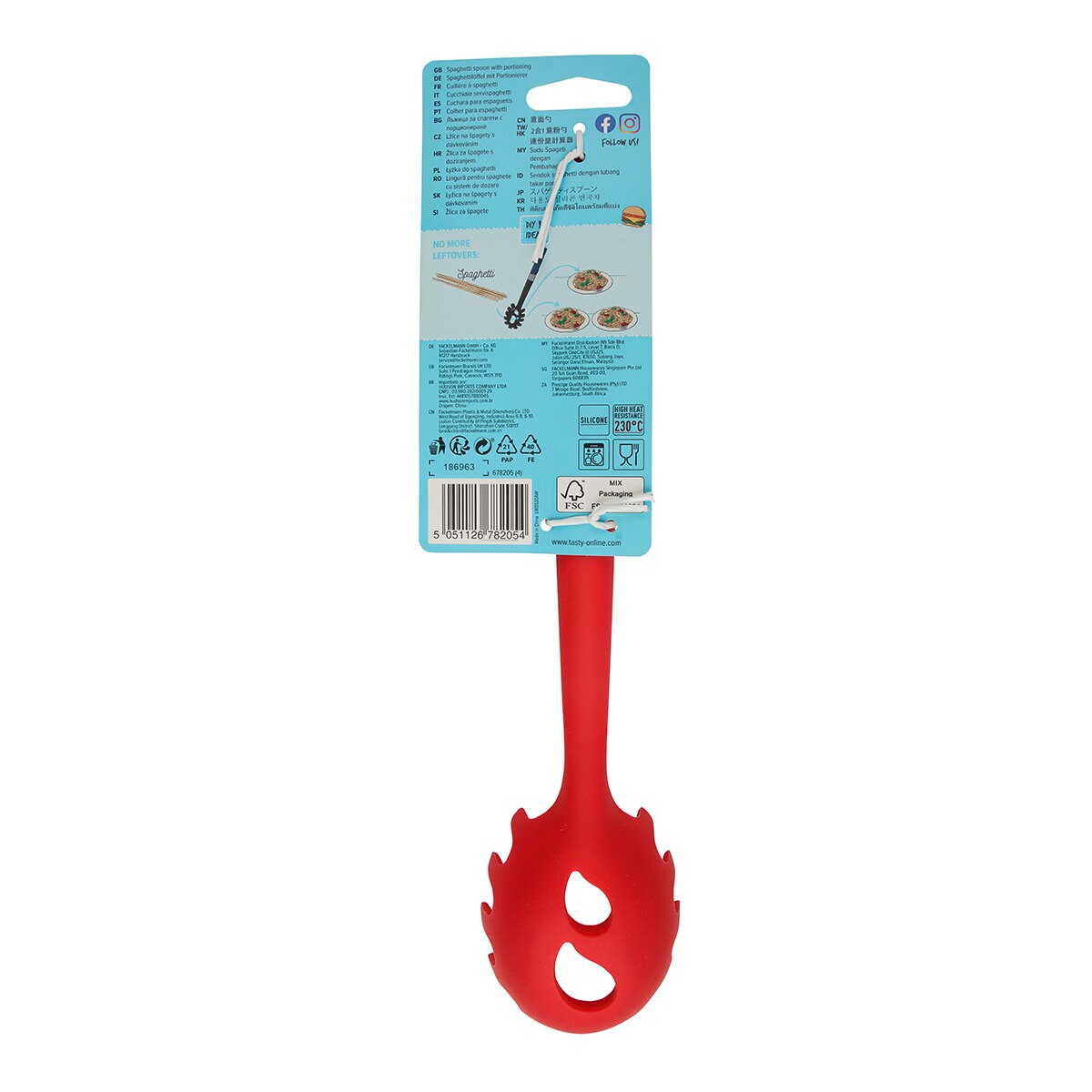 Cuchara de silicona para servir espaguetis  Tasty Rojo-10
