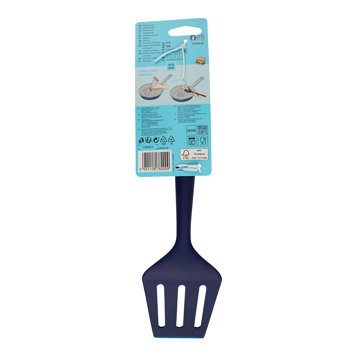 Espátula de pescado de silicona Tasty Azul-8