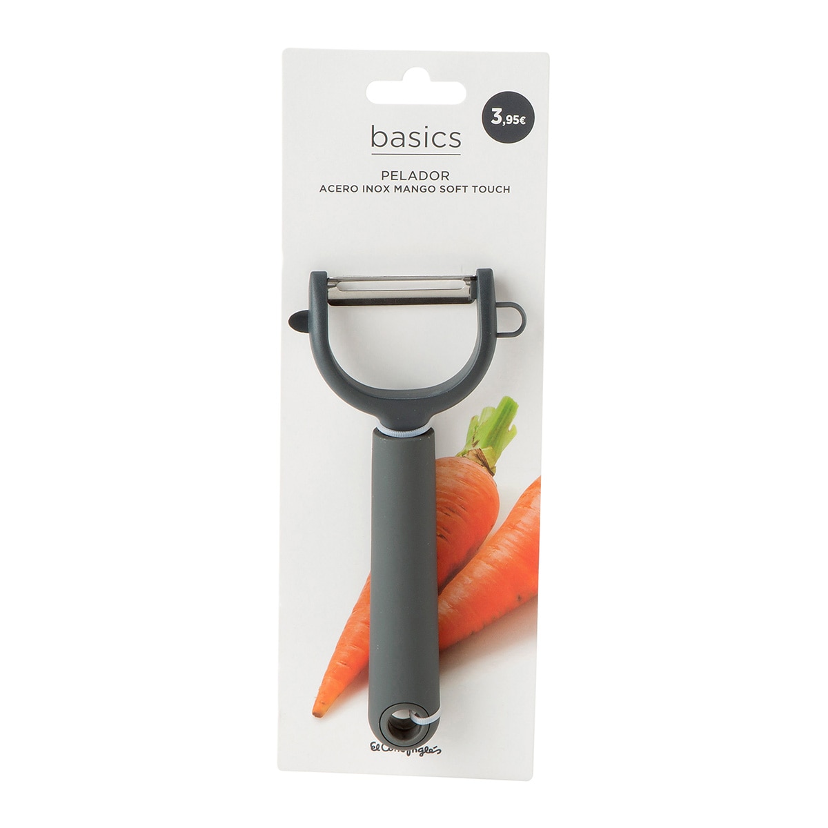 Pelador en Y con mango de plástico Basics El Corte Inglés Acero-2